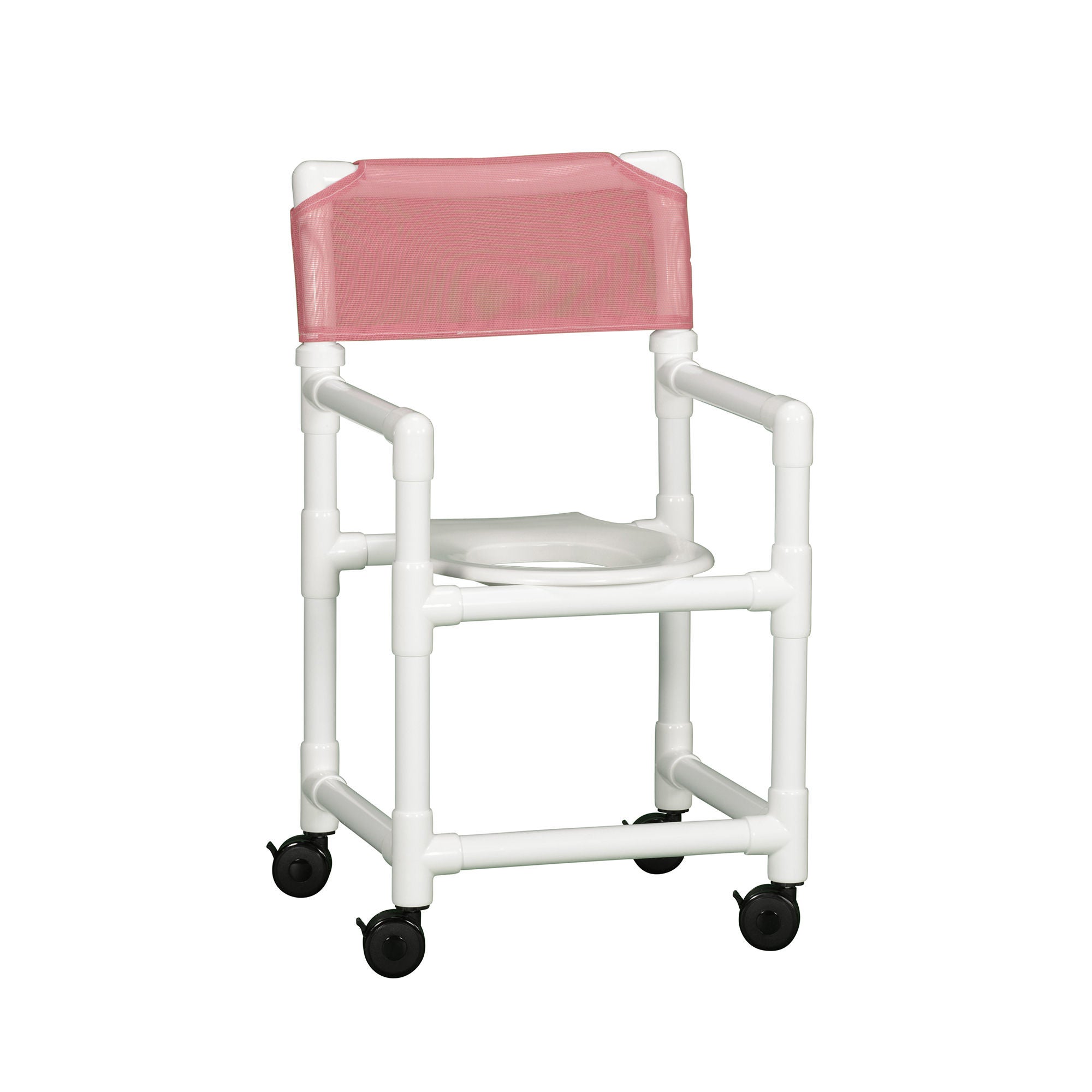 IPU - VL SC17 WINEBERRY Commode / Shower Chair Standard Fixed Arms PVC Frame Mesh Backrest 17-1/4 Inch Seat Width 300 lbs. Weight Capacity