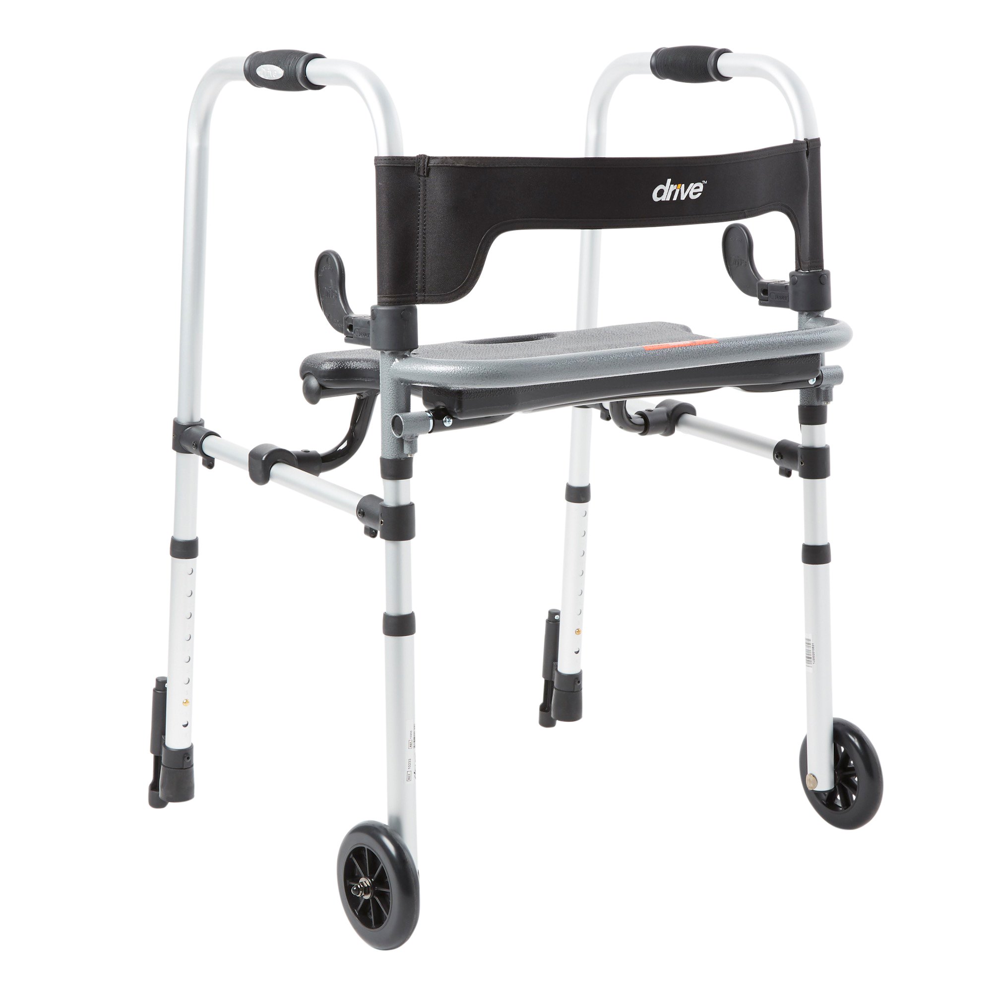 Drive DeVilbiss Healthcare 10233 - Clever-Lite LS Aluminum Dual Release Folding Walker, 29.5 – 39 Inch Height - 1/Each