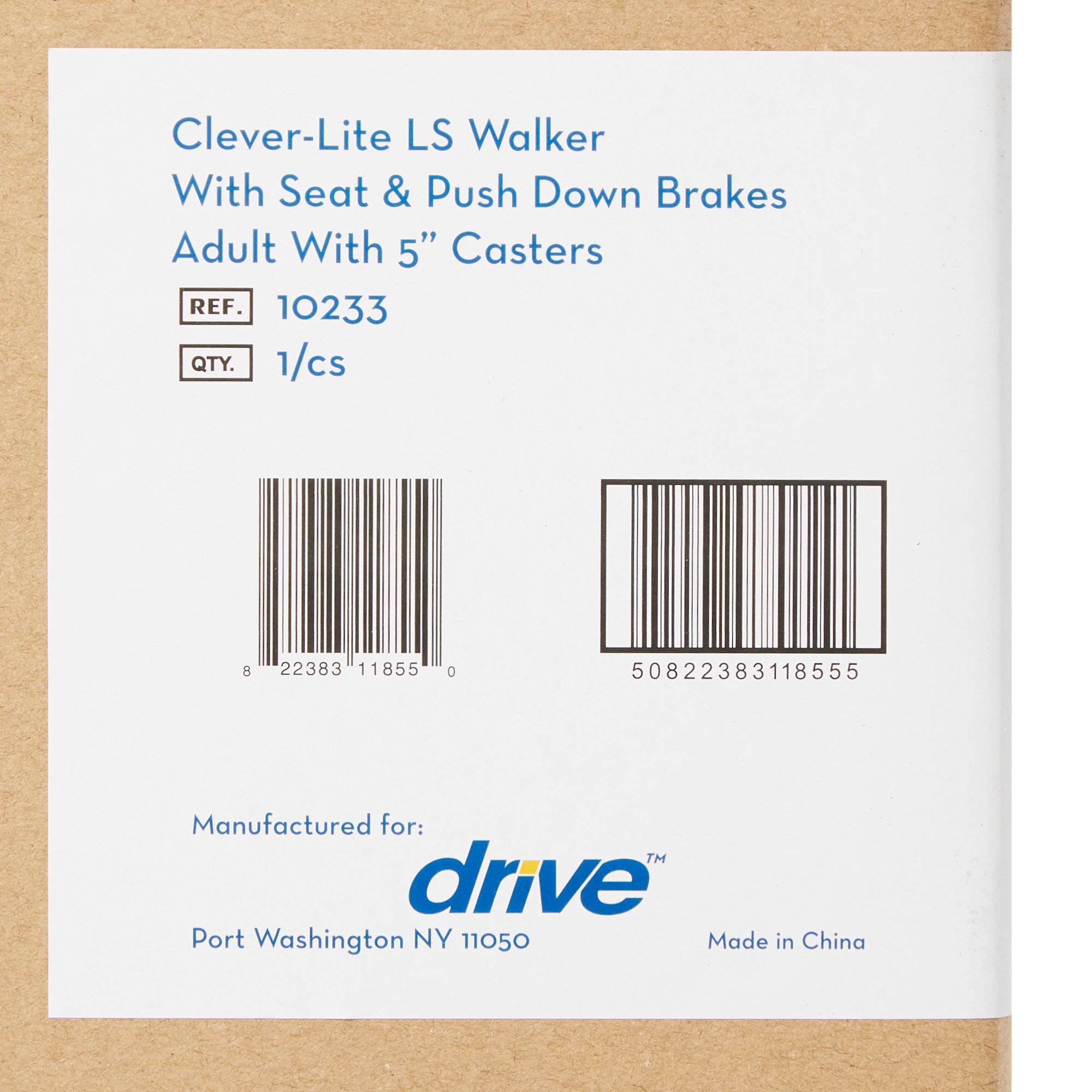 Drive DeVilbiss Healthcare 10233 - Clever-Lite LS Aluminum Dual Release Folding Walker, 29.5 – 39 Inch Height - 1/Each