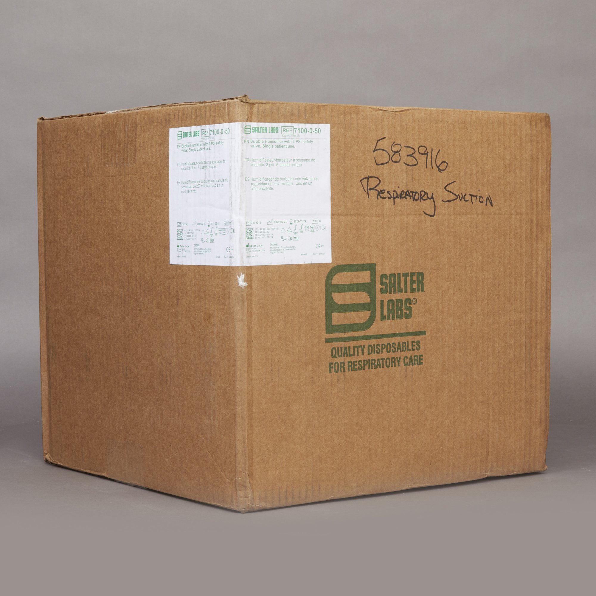 Sun Med 7100-0-50 - Salter Labs® Bubble Humidifier - 1/Each, 50/Case