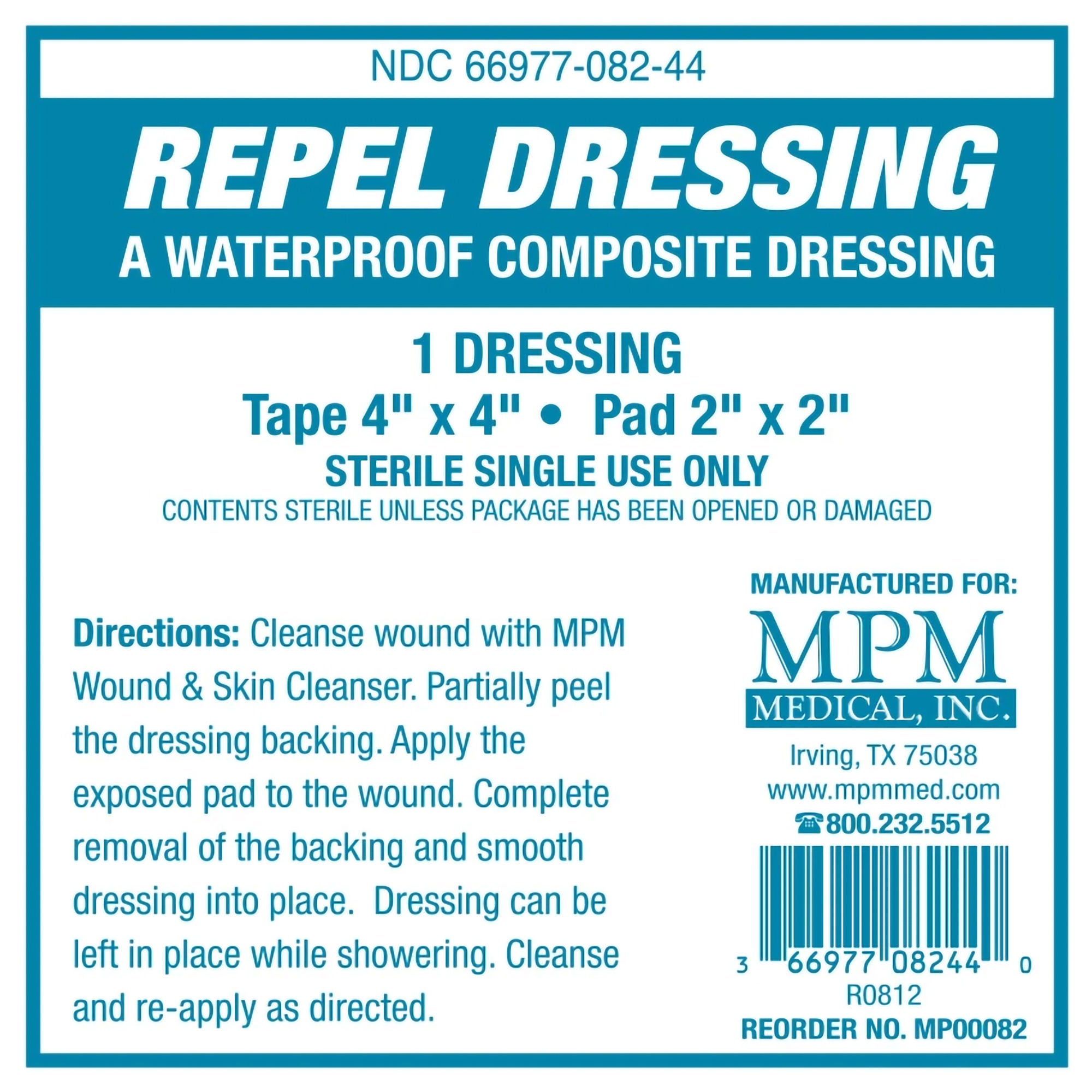 MPM Medical - MP00082 Composite Dressing Repel™ 4 X 4 Inch Square Sterile