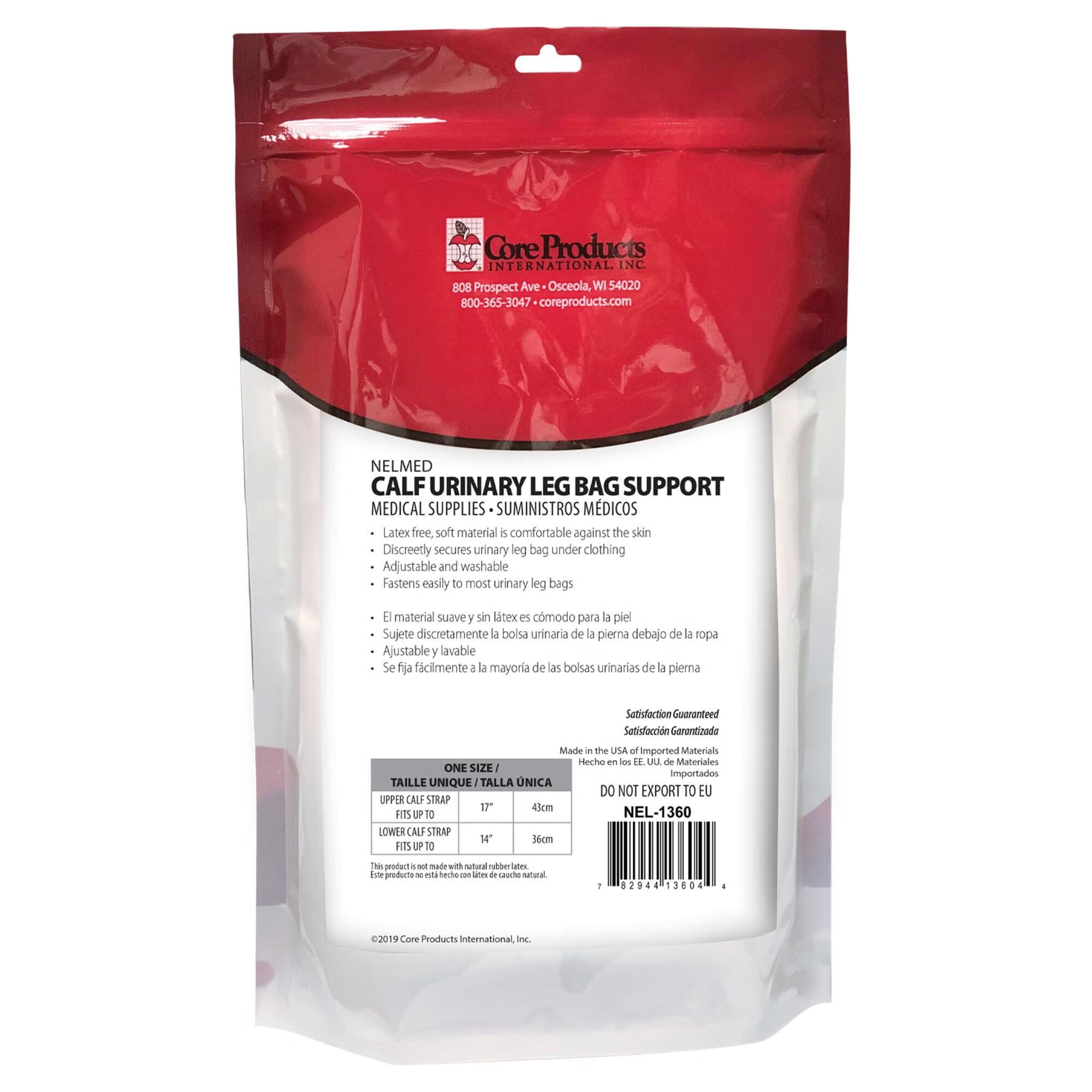 Core Products - NEL-1360 Urinary Bag Support Kit NelMed Two 2 Inch W Lined Elastic Bands
