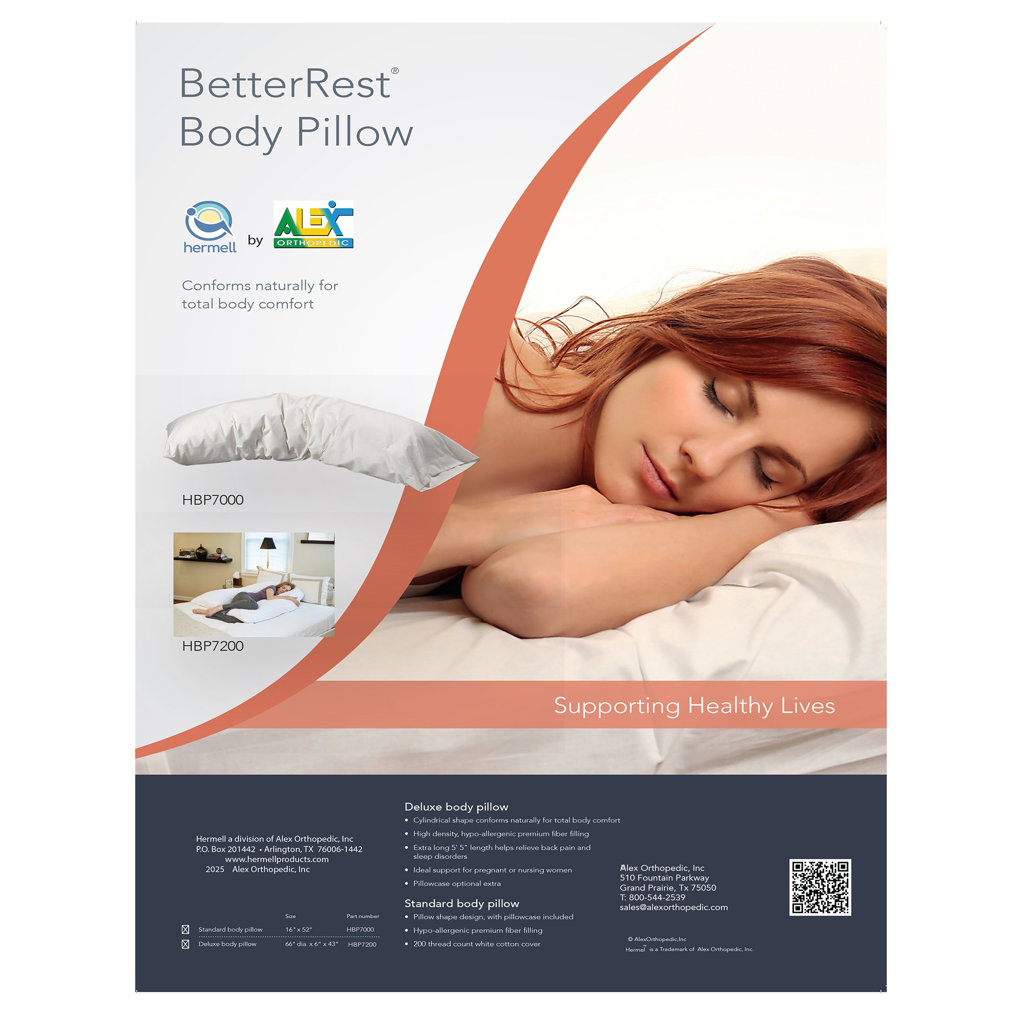Alex Ortho - BP7000 Hermell Body Pillow