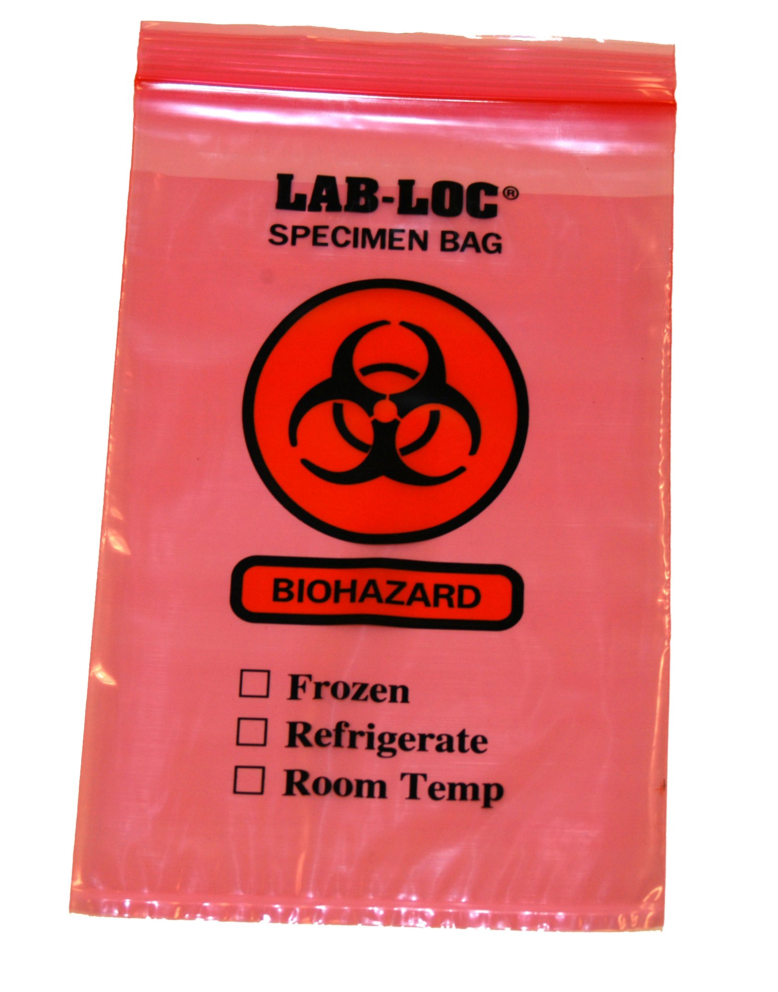 Elkay Plastics LAB20609RE - Lab-Loc Specimen Transport Bag, Document Pouch, Zip Close, Red Tinted, 6 x 9" - 1000/Case