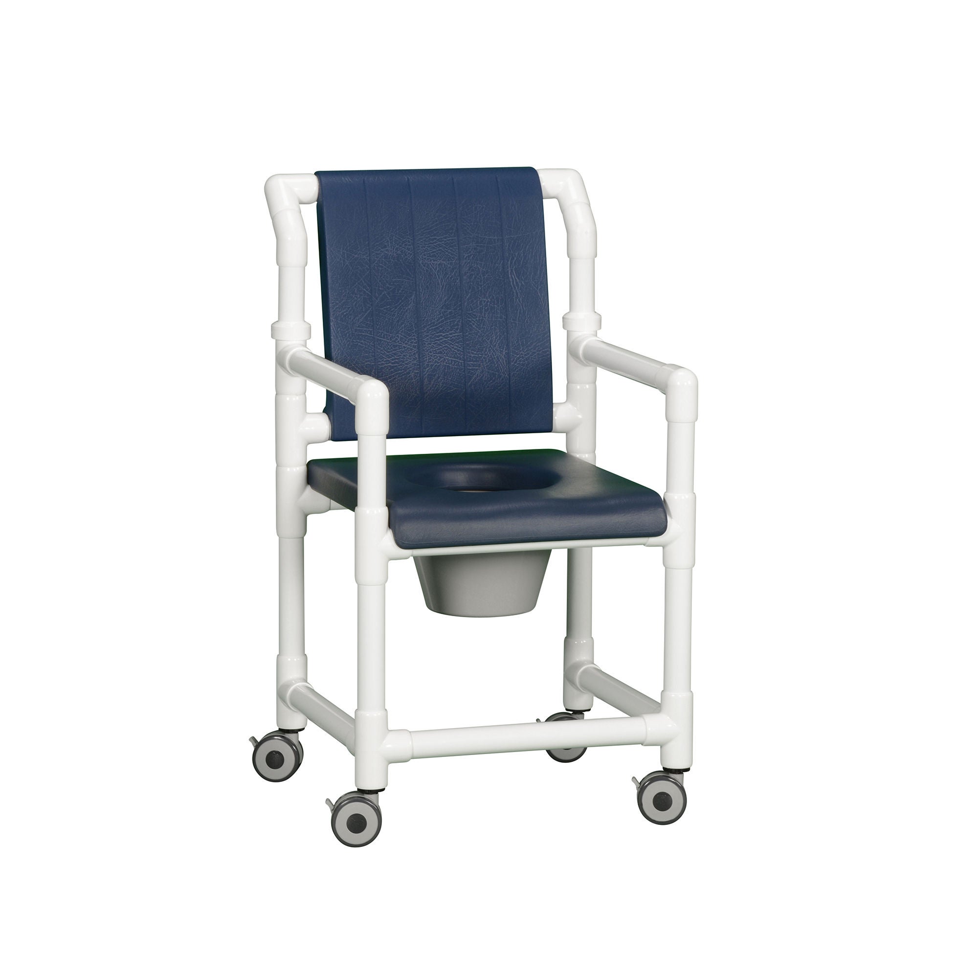 IPU - SCC701 Commode / Shower Chair ipu® Fixed Arms PVC Frame With Backrest 17-1/4 Inch Seat Width 300 lbs. Weight Capacity