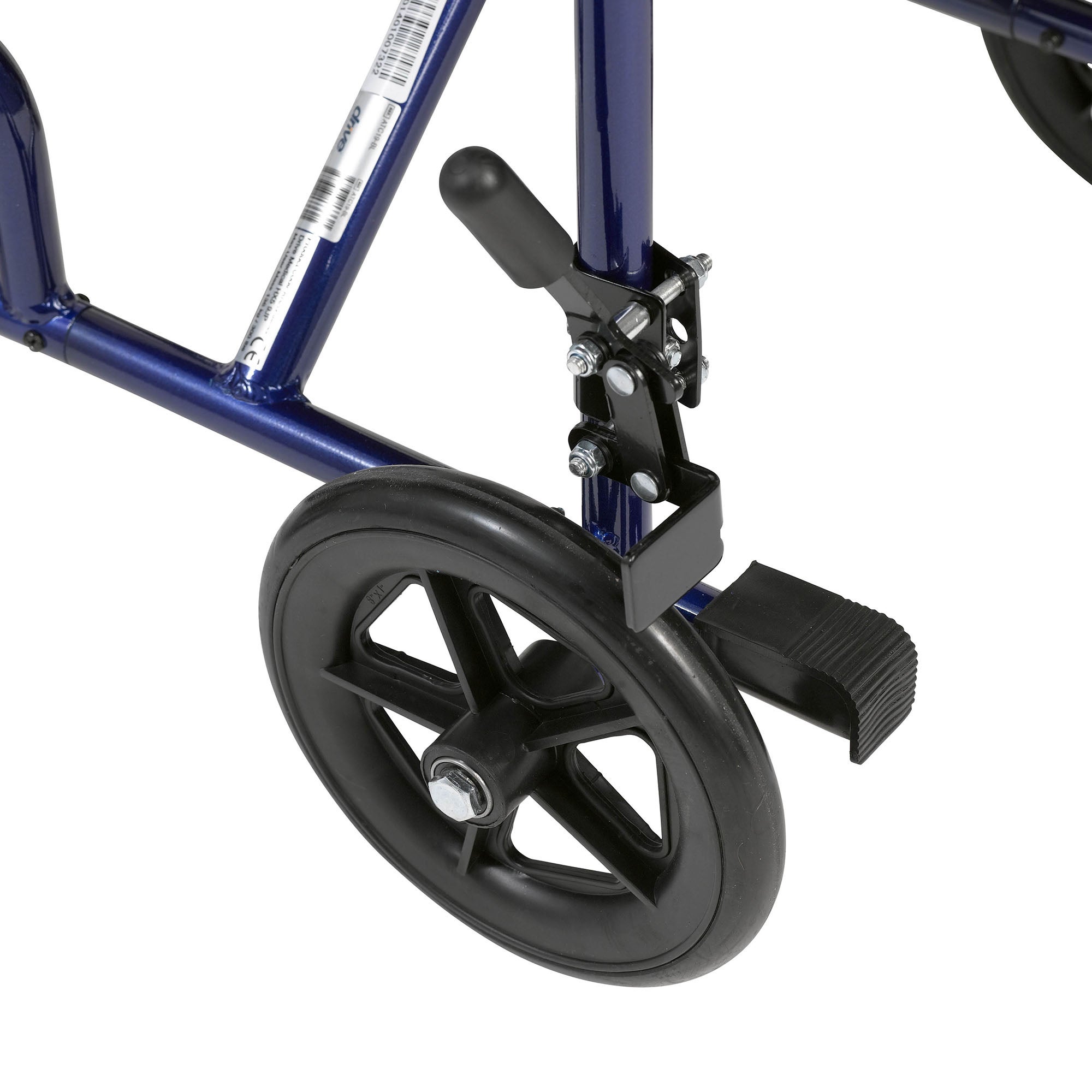 Drive DeVilbiss Healthcare - ATC17-BL Transport Chair drive™ 17 Inch Seat Width Fixed Arm Height Swing-Away Footrest Aluminum Frame with Blue Finish