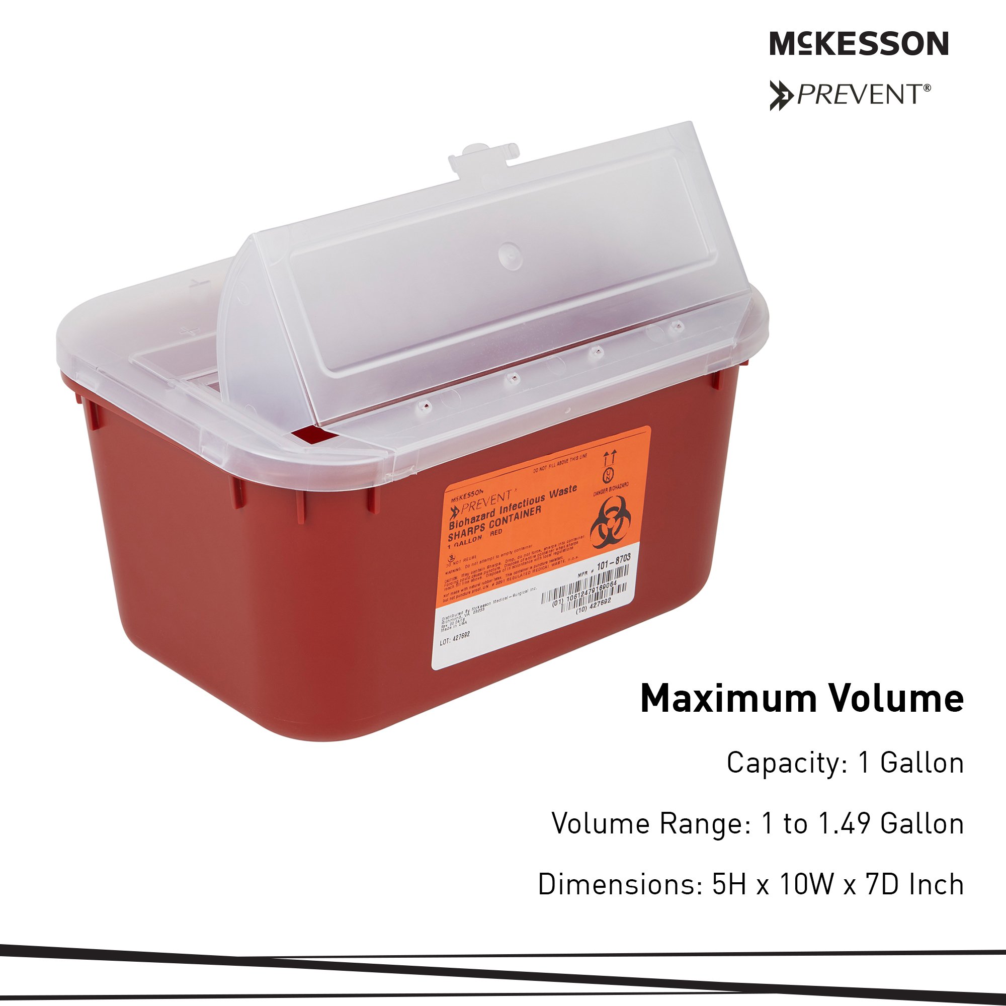 McKesson Brand - 101-8703 McKesson Prevent® Multi-purpose Sharps Container