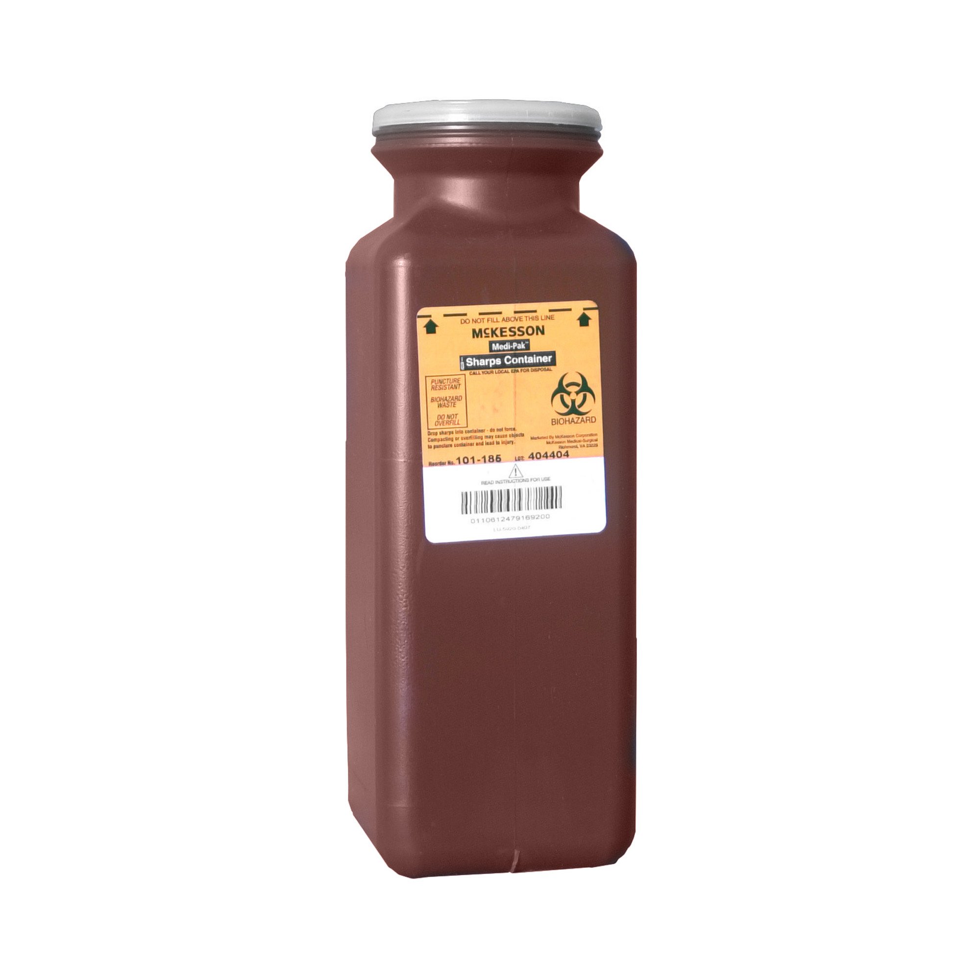 McKesson Brand 101-185 - McKesson Prevent® Multi-purpose Sharps Container, 1.7 Quart, 10 x 3.5 x 3.5 Inch - 1/Each, 20/Case