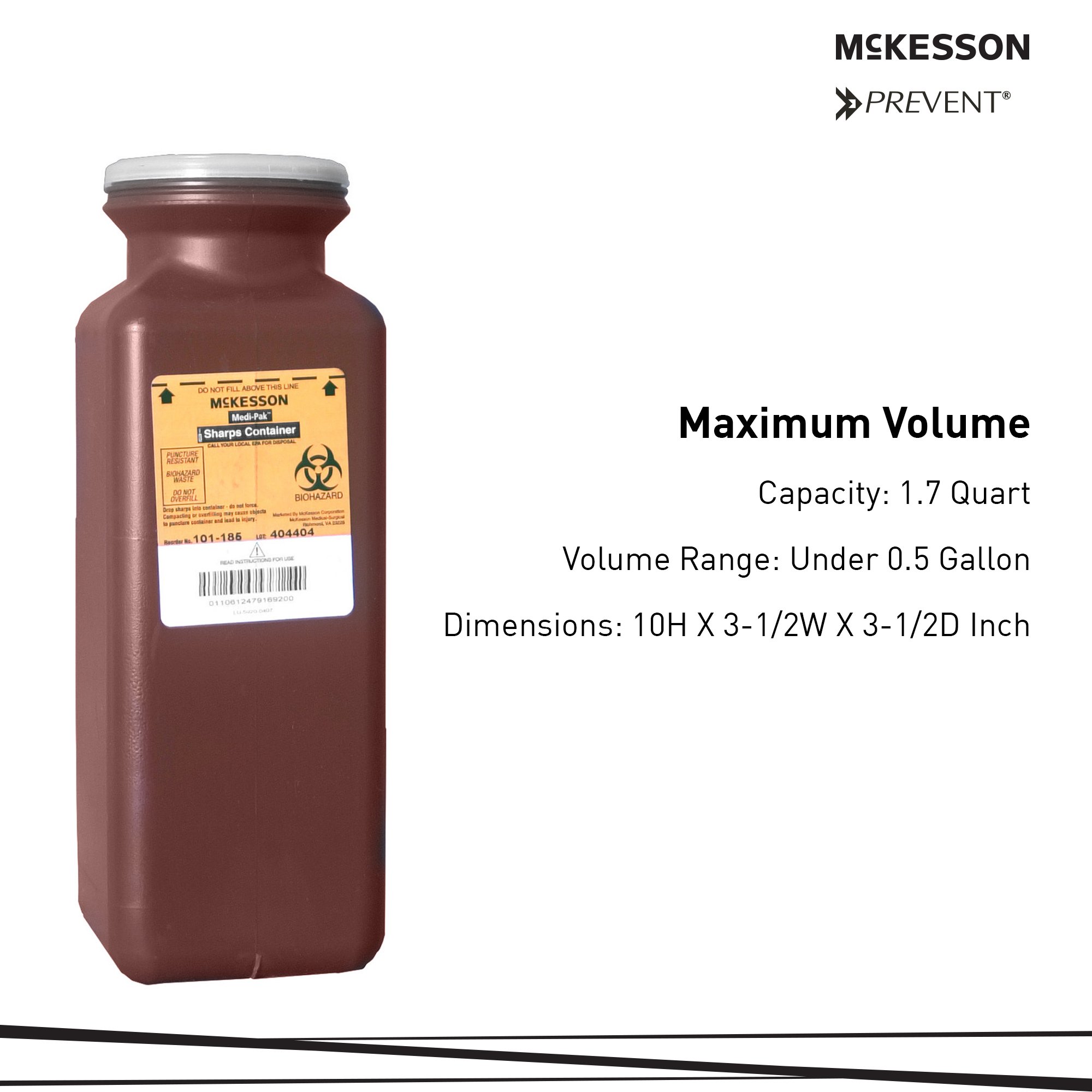 McKesson Brand - 101-185 McKesson Prevent® Multi-purpose Sharps Container