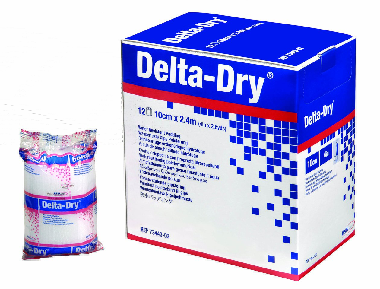 BSN Medical 7344301 - Delta-Dry® White Synthetic Water Resistant Cast Padding, 3 Inch x 2.6 Yard - 12/Pack