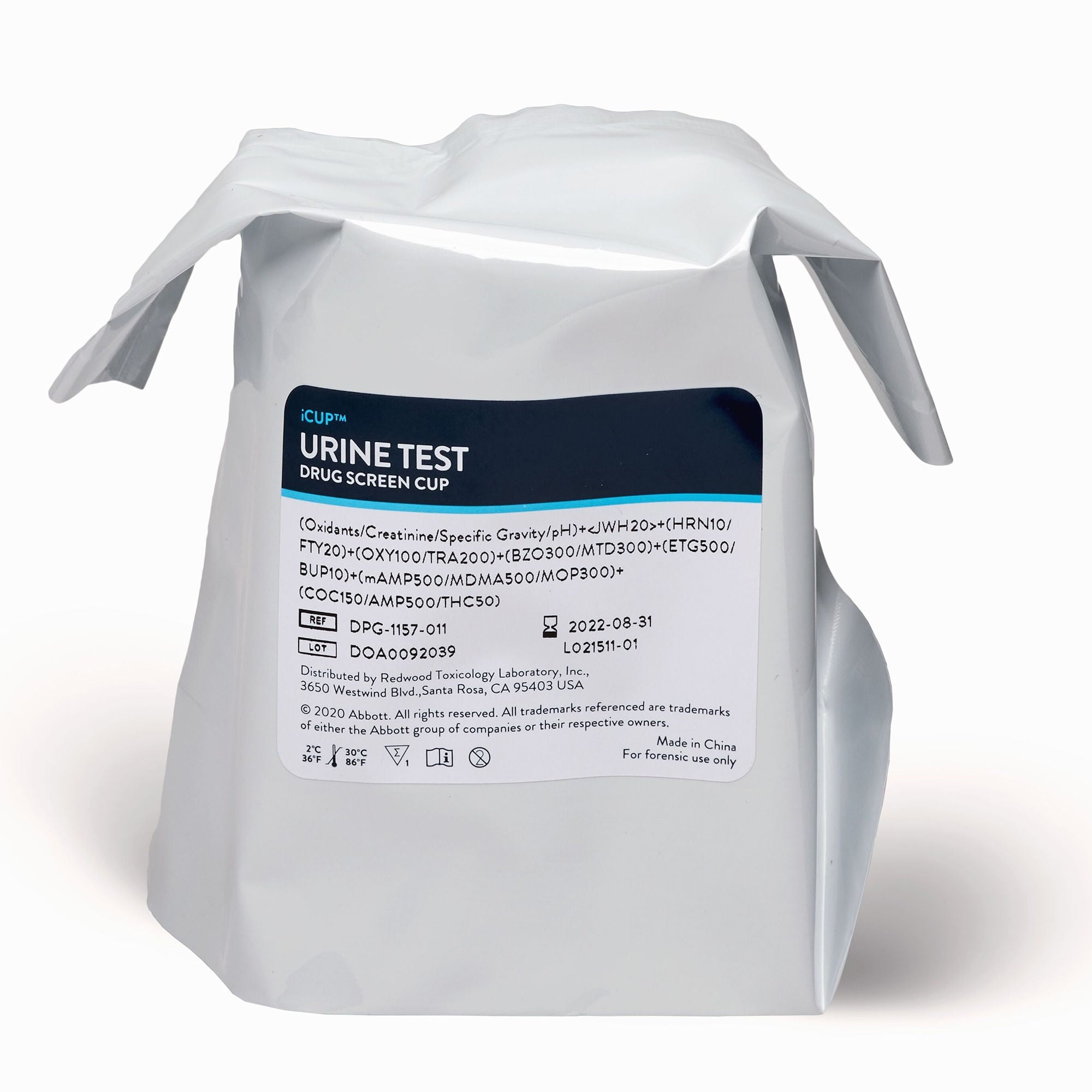 Abbott Rapid Dx North America LLC - I-DUA-167-012 Drugs of Abuse Test Kit iCup® A.D. AMP, COC, mAMP/MET, OPI, PCP, THC (OX, pH, SG) 25 Tests CLIA Non-Waived