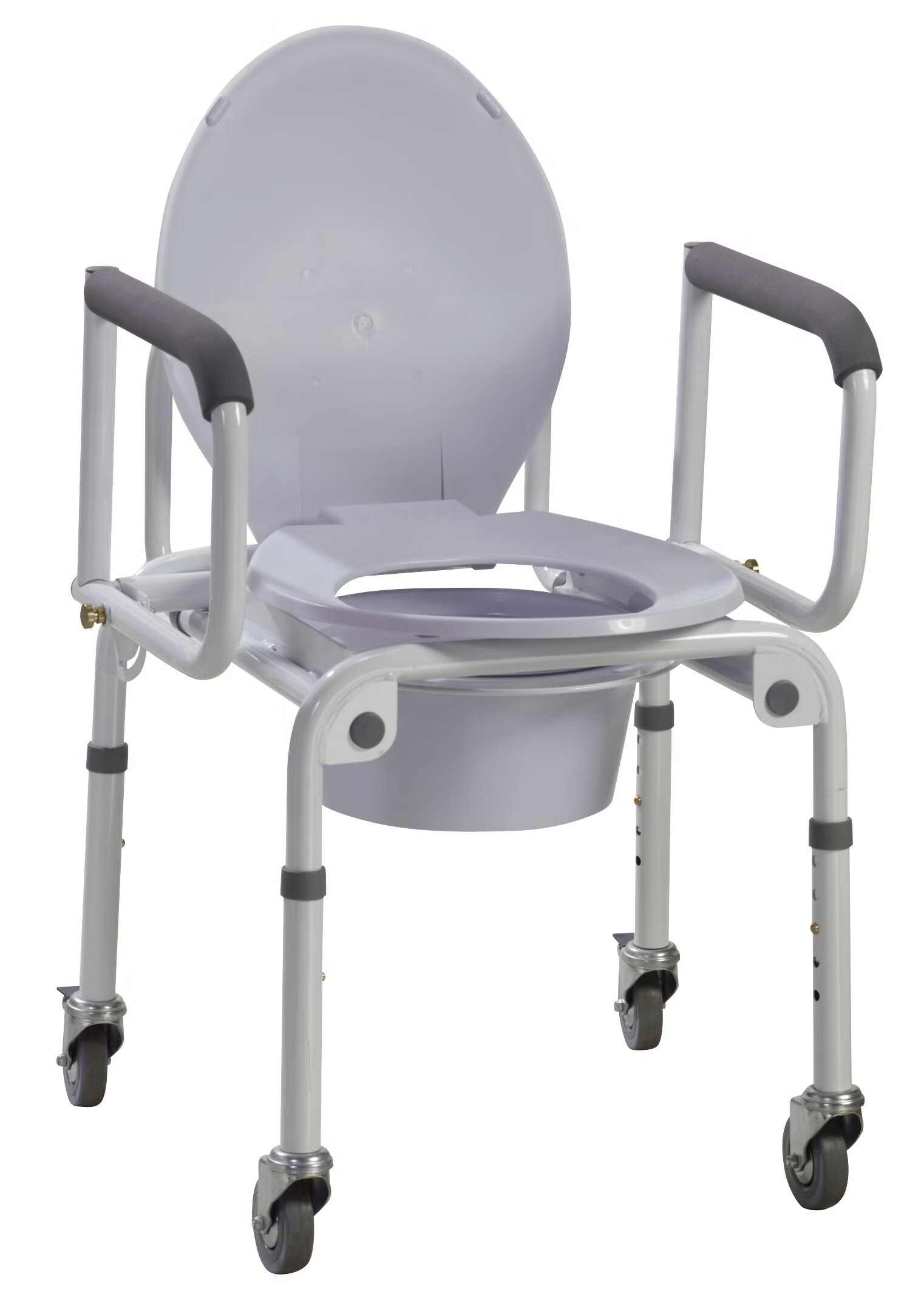 Drive DeVilbiss Healthcare - 11101W-2 Commode Chair drive™ Padded Drop Arms Steel Frame Back Bar 14 Inch Seat Width 300 lbs. Weight Capacity
