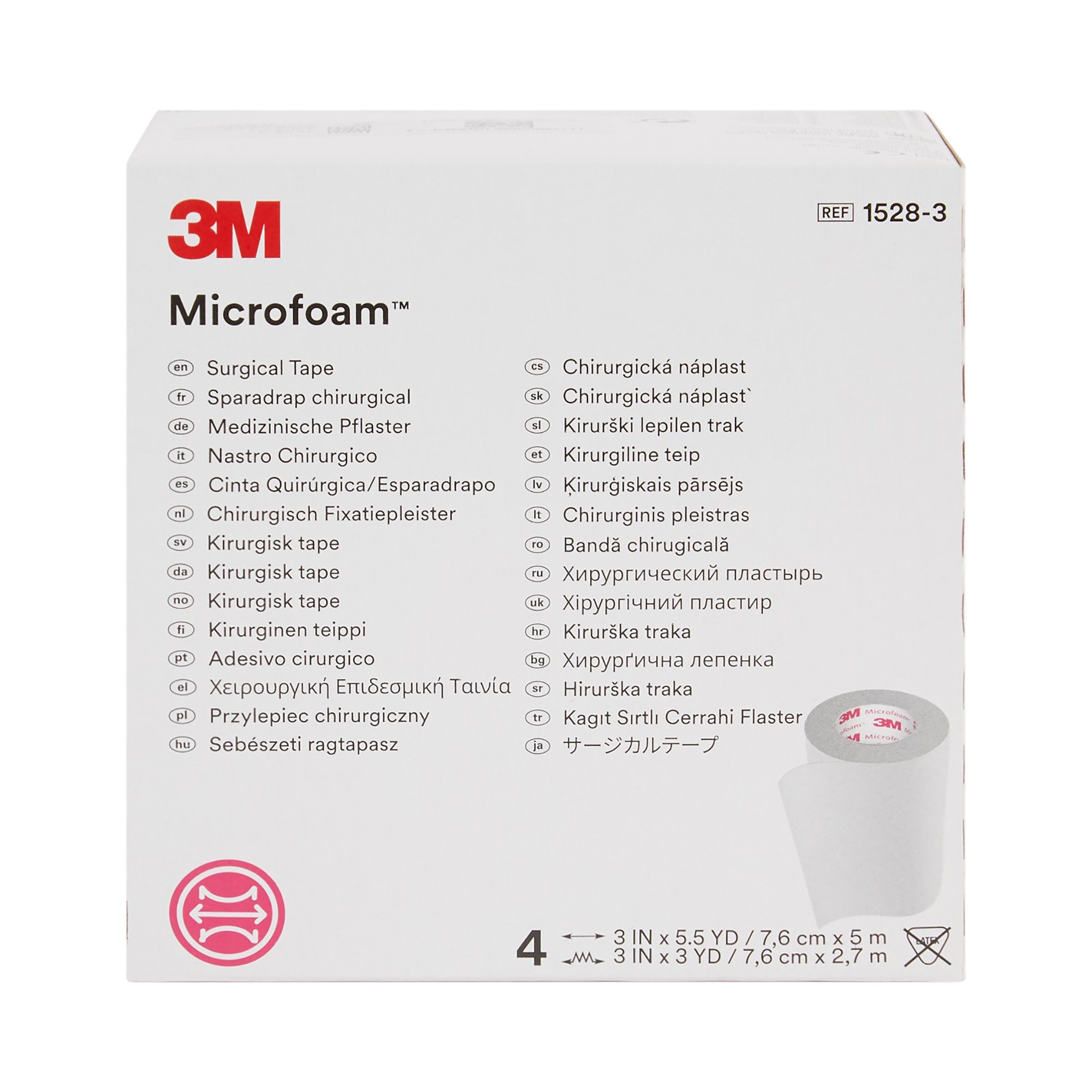 Solventum Corporation - 1528-3 3M™ Microfoam™ Foam / Acrylic Adhesive Medical Tape