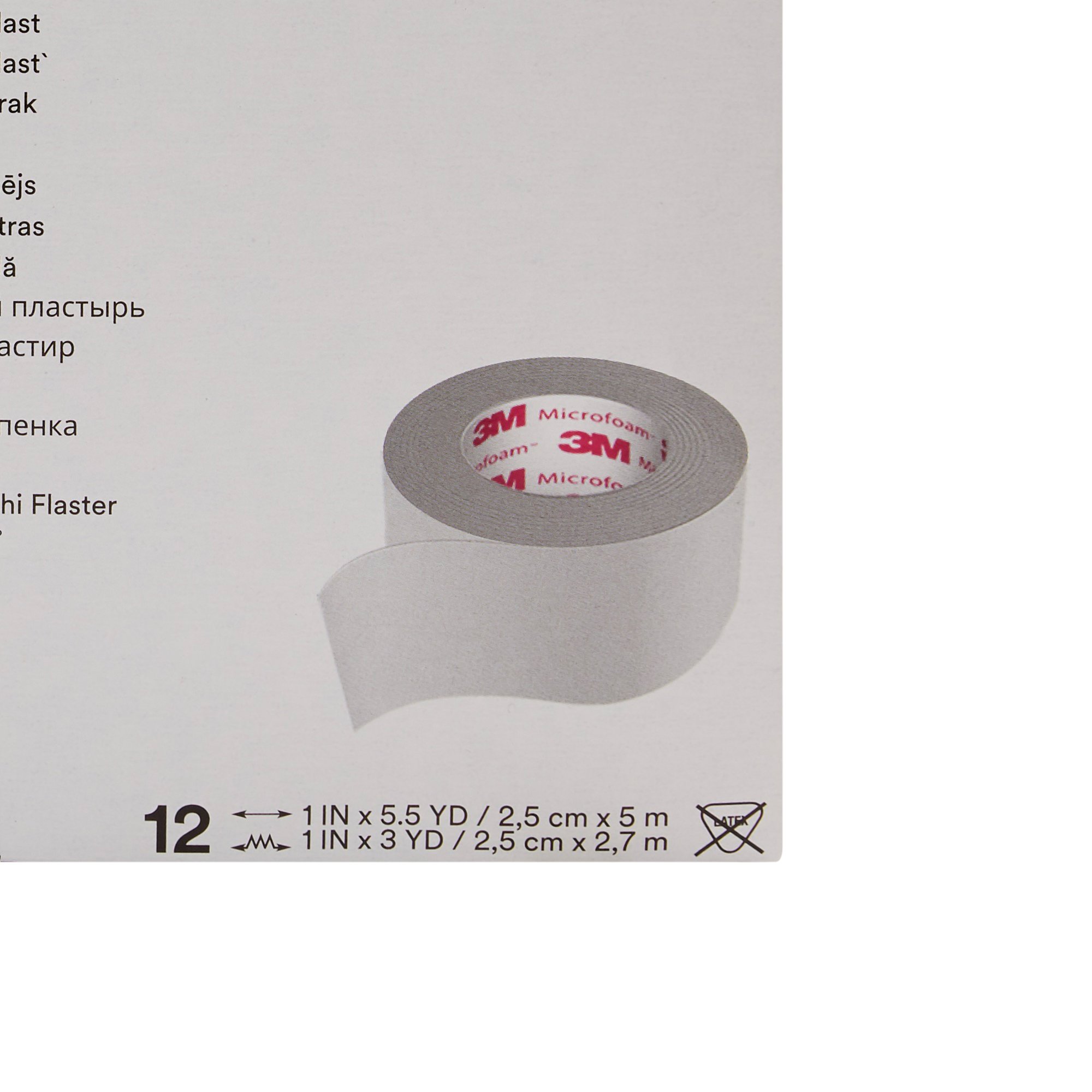Solventum Corporation 1528-1 - 3M™ Microfoam™ Foam / Acrylic Adhesive Medical Tape, 1 Inch x 5-1/2 Yard, White - 1/Roll, 12/Box, 72/Case