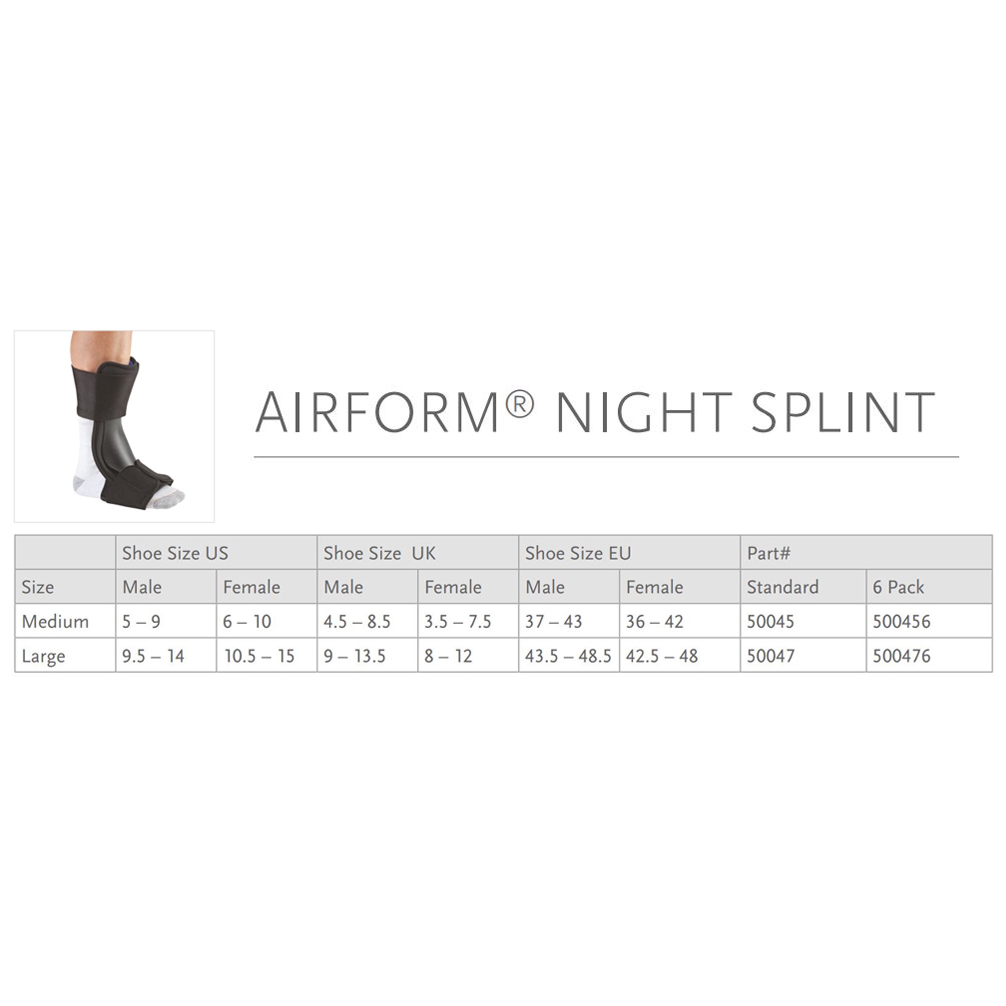 Ossur 50045 - Ossur® Airform® Night Splint, Medium - 1/Each