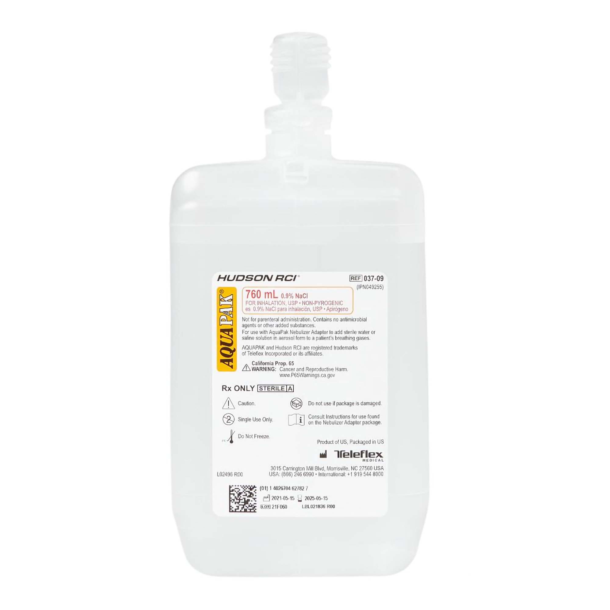 Medline - HUD3709 Aquapak® Respiratory Therapy Solution