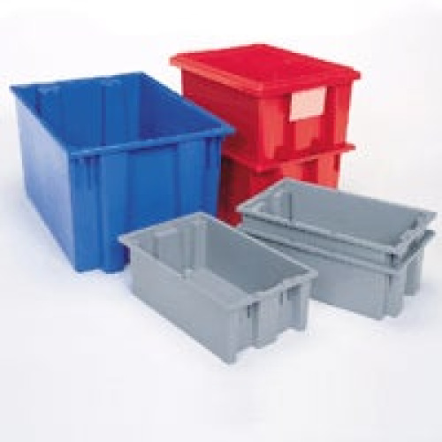 Akro-Mils - 35180GREY Storage Tote Nest & Stack Gray Industrial Grade Polymers 6 X 11 X 18 Inch