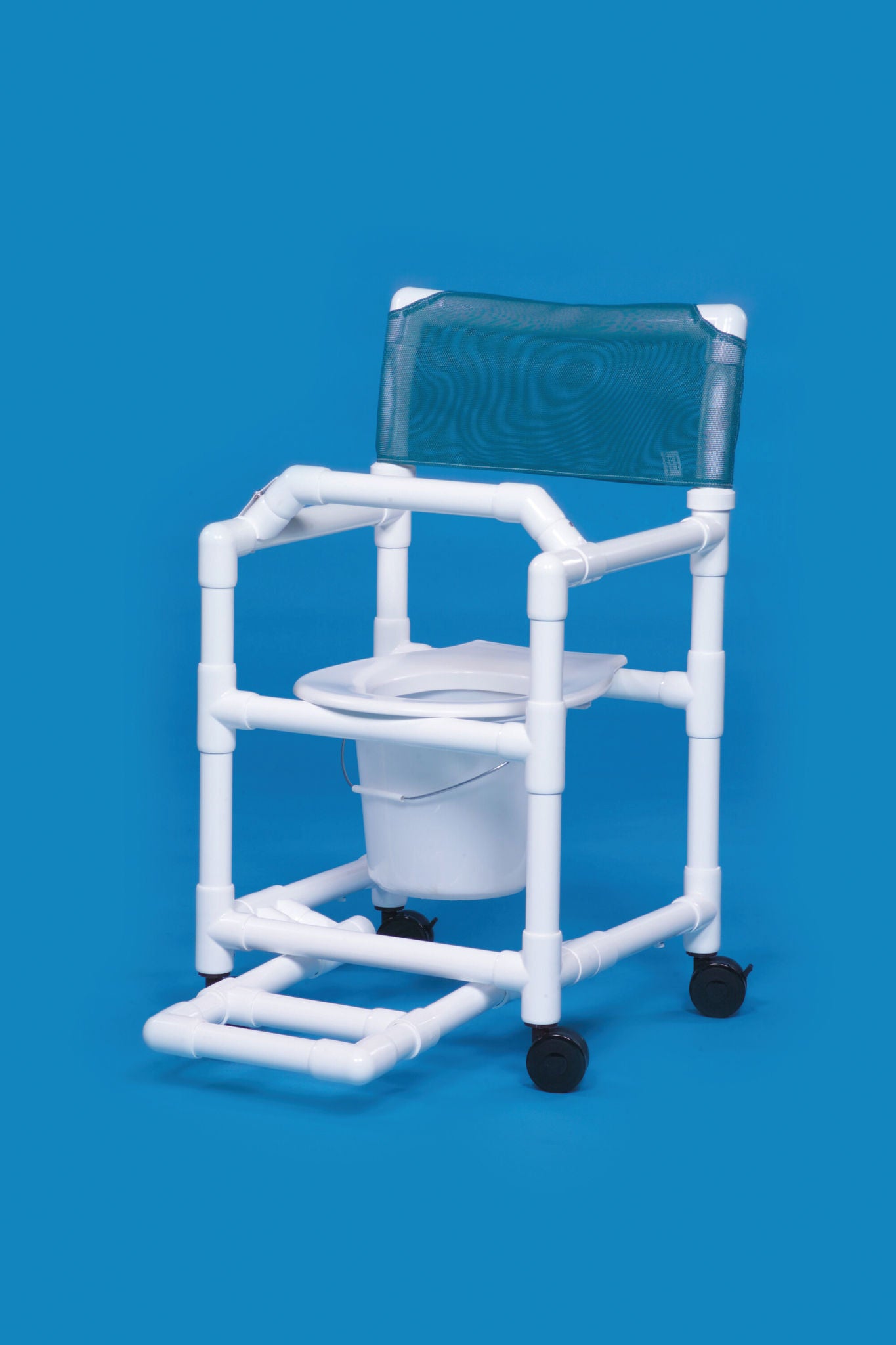 IPU - VL SC17 P FRLB Commode / Shower Chair Standard Fixed Arms PVC Frame Mesh Backrest 17-1/4 Inch Seat Width 300 lbs. Weight Capacity