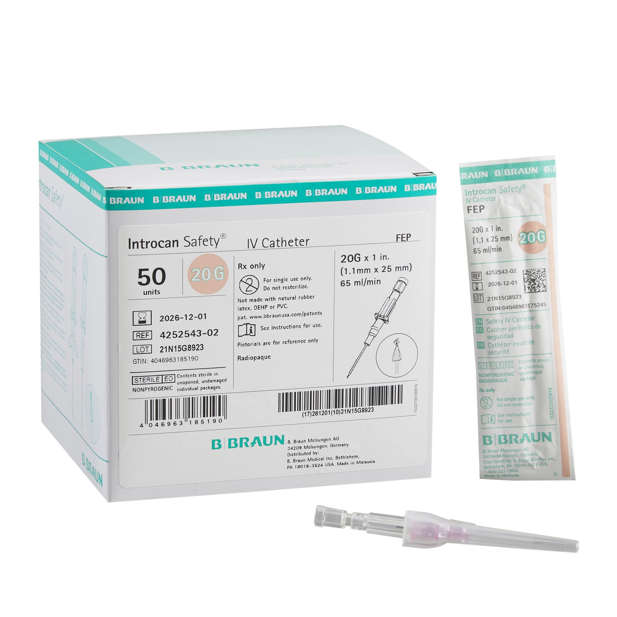 B. Braun - 4252543-02 Introcan Safety® Peripheral IV Catheter