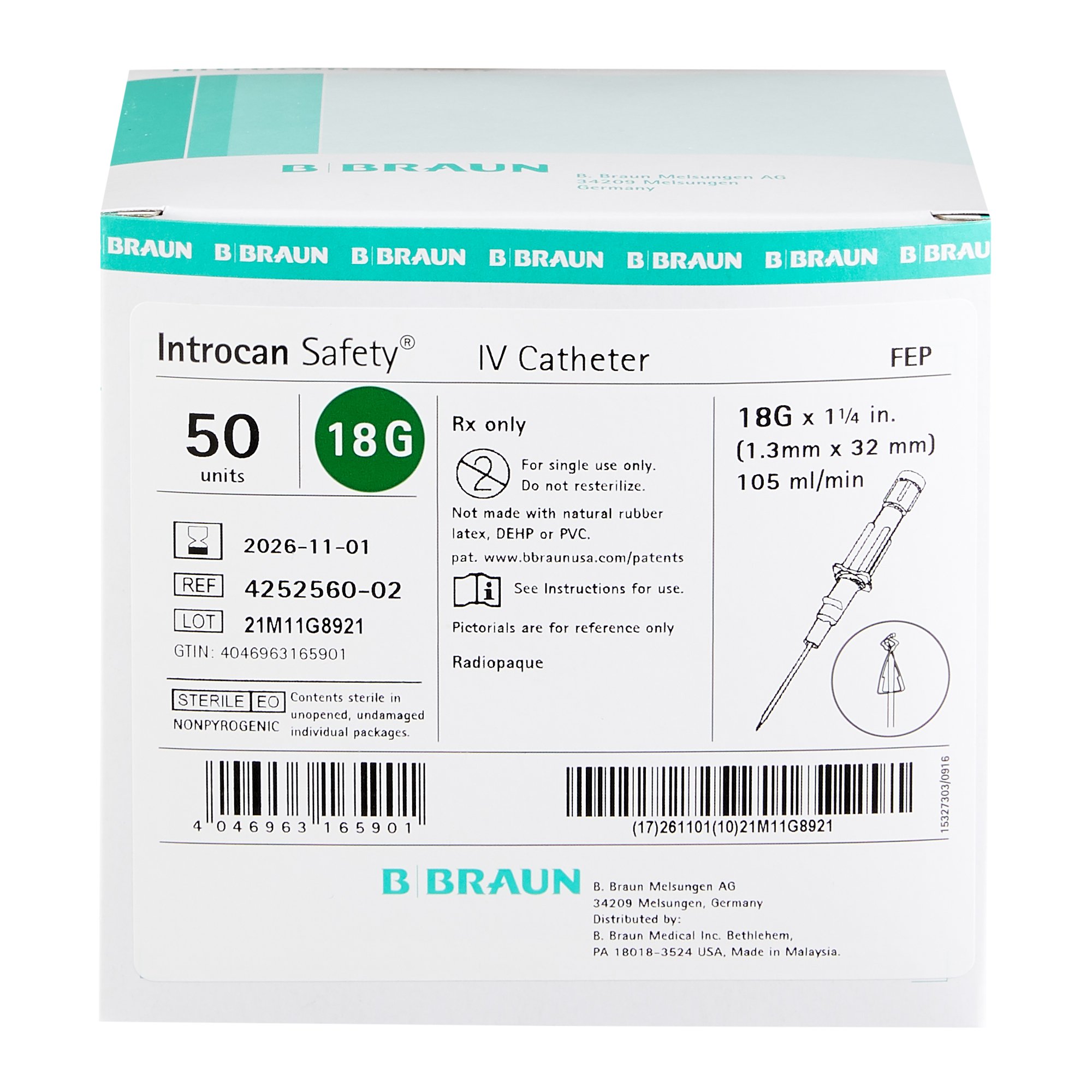 B. Braun - 4252560-02 Introcan Safety® Peripheral IV Catheter