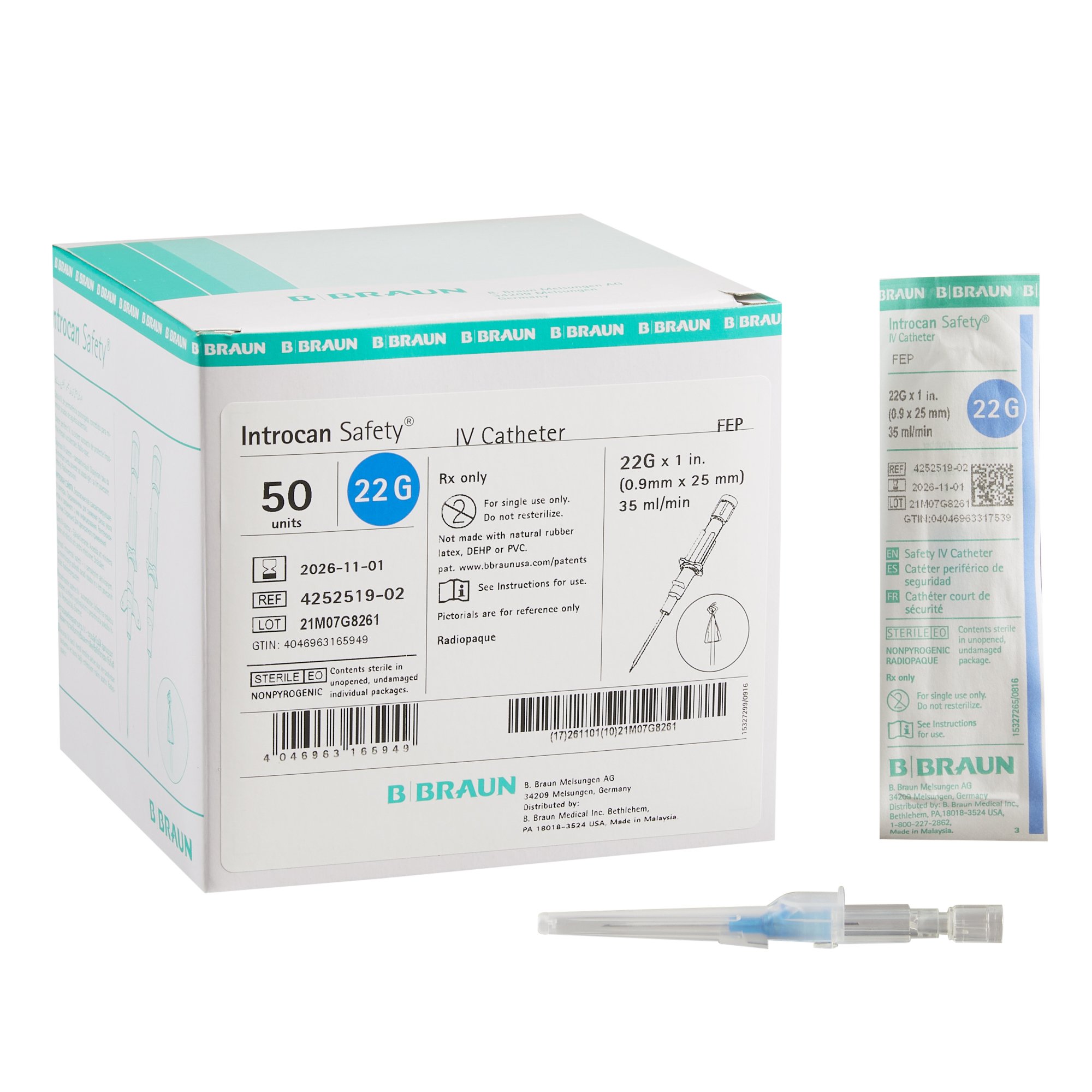 B. Braun - 4252519-02 Introcan Safety® Peripheral IV Catheter