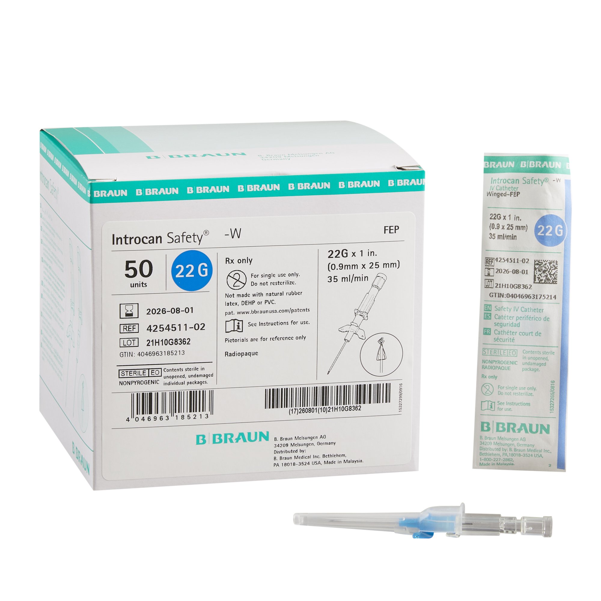 B. Braun - 4254511-02 Introcan Safety® Peripheral IV Catheter