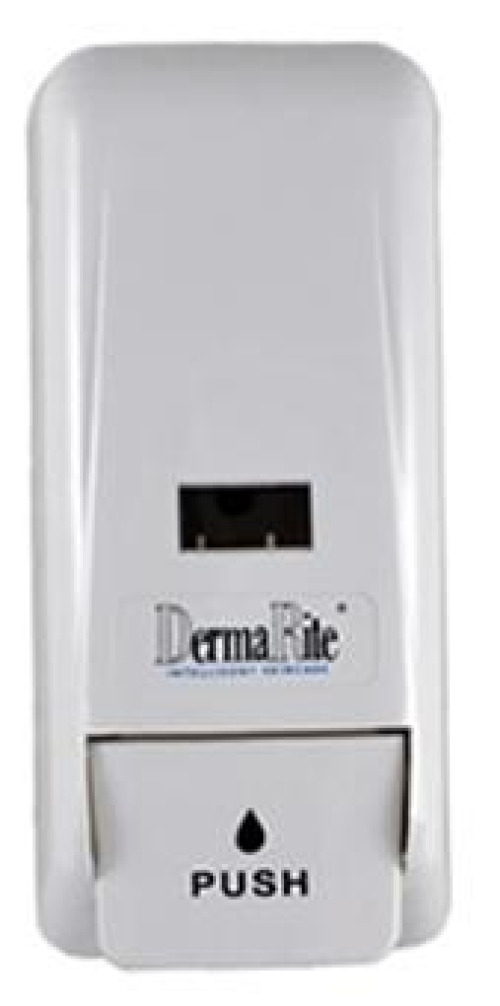 DermaRite Industries - 1800 Hand Hygiene Dispenser DermaRite® White Manual Push 1000 mL Wall Mount