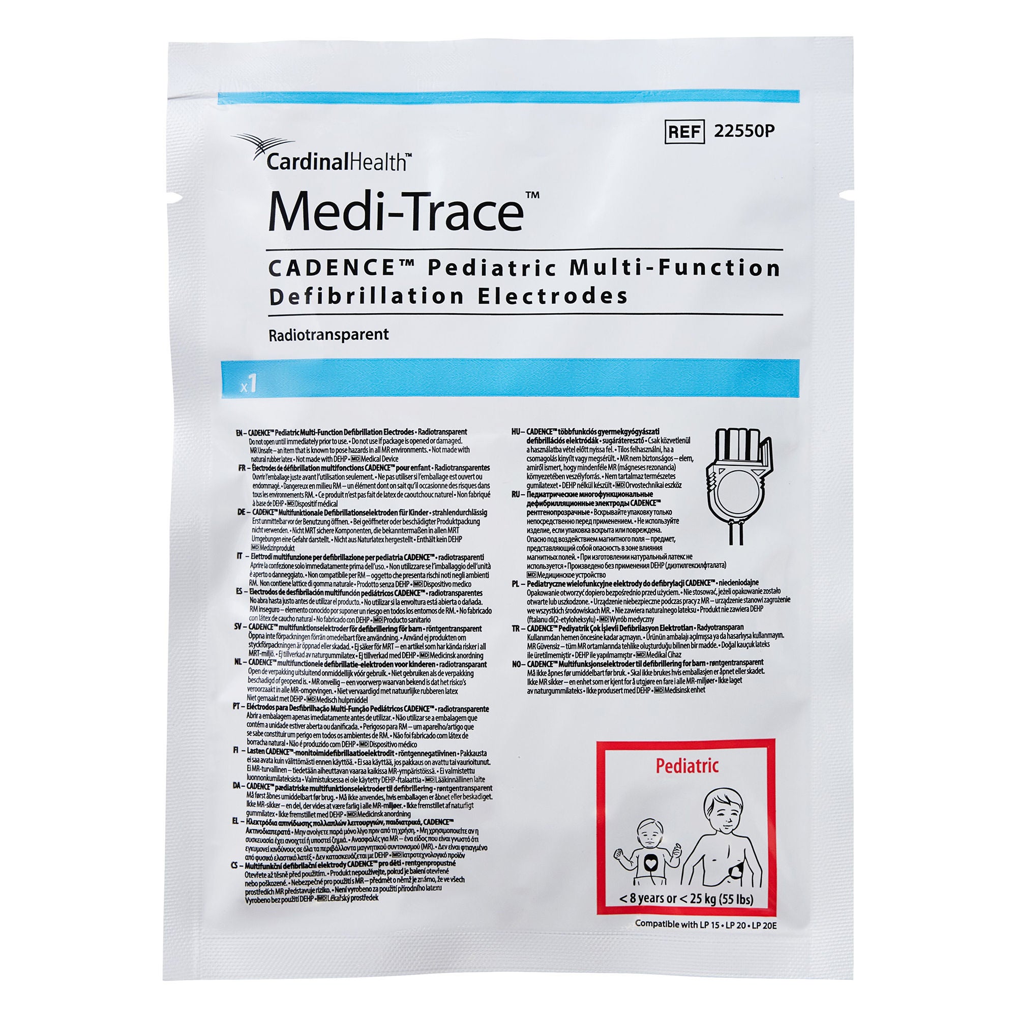 Cardinal - 22550P- AED Defibrillator Pad Medi-Trace™ Plug Connector Pediatric