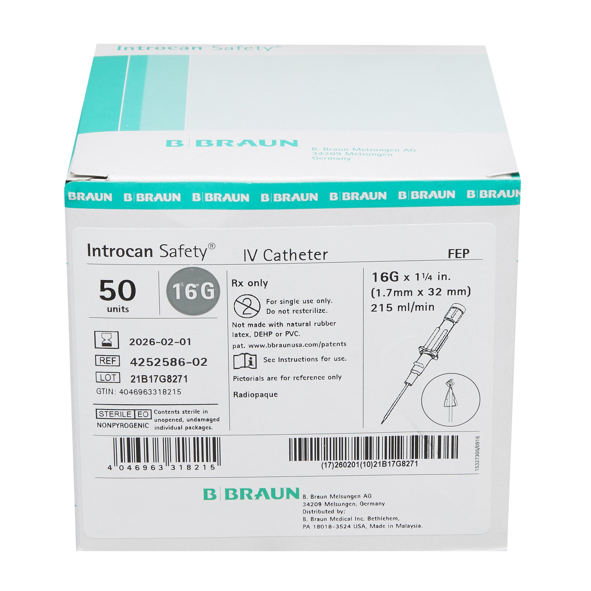 B. Braun - 4252586-02 Introcan Safety® Peripheral IV Catheter
