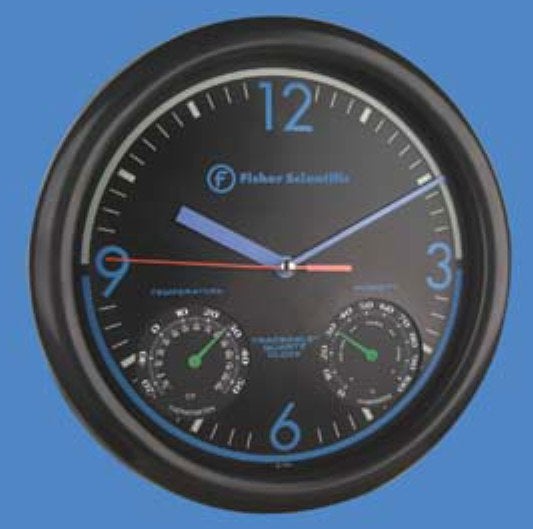 PANTek Technologies LLC - 0666410 Wall Mount Clock / Hygrometer / Thermometer Traceable® 1 X 10 Inch Analog Display Battery Powered