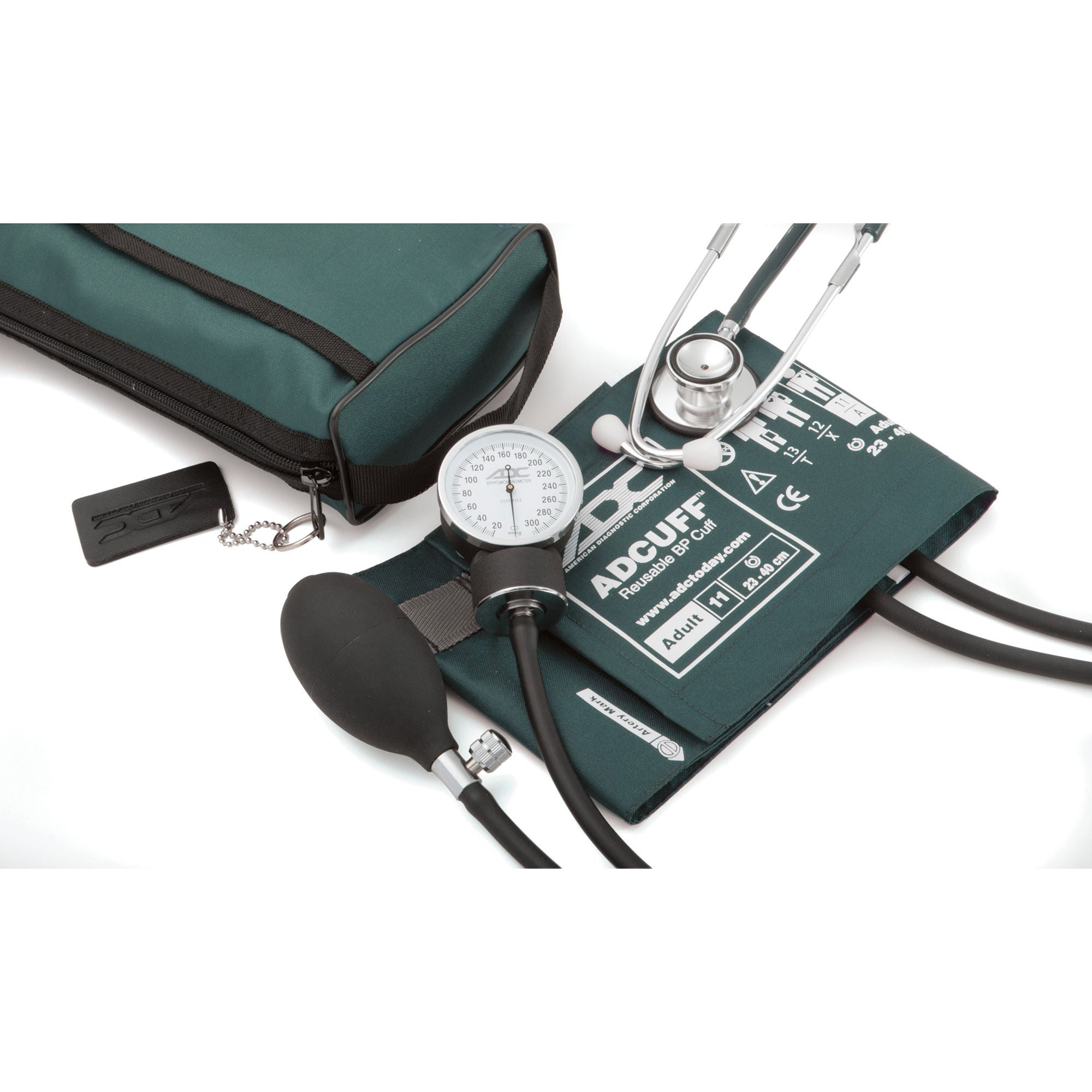 American Diagnostic Corp - 768-670-11ATL Reusable Aneroid / Stethoscope Set Pro's Combo II® DH 23 to 40 cm Adult Cuff Dual Head General Exam Stethoscope Pocket Aneroid