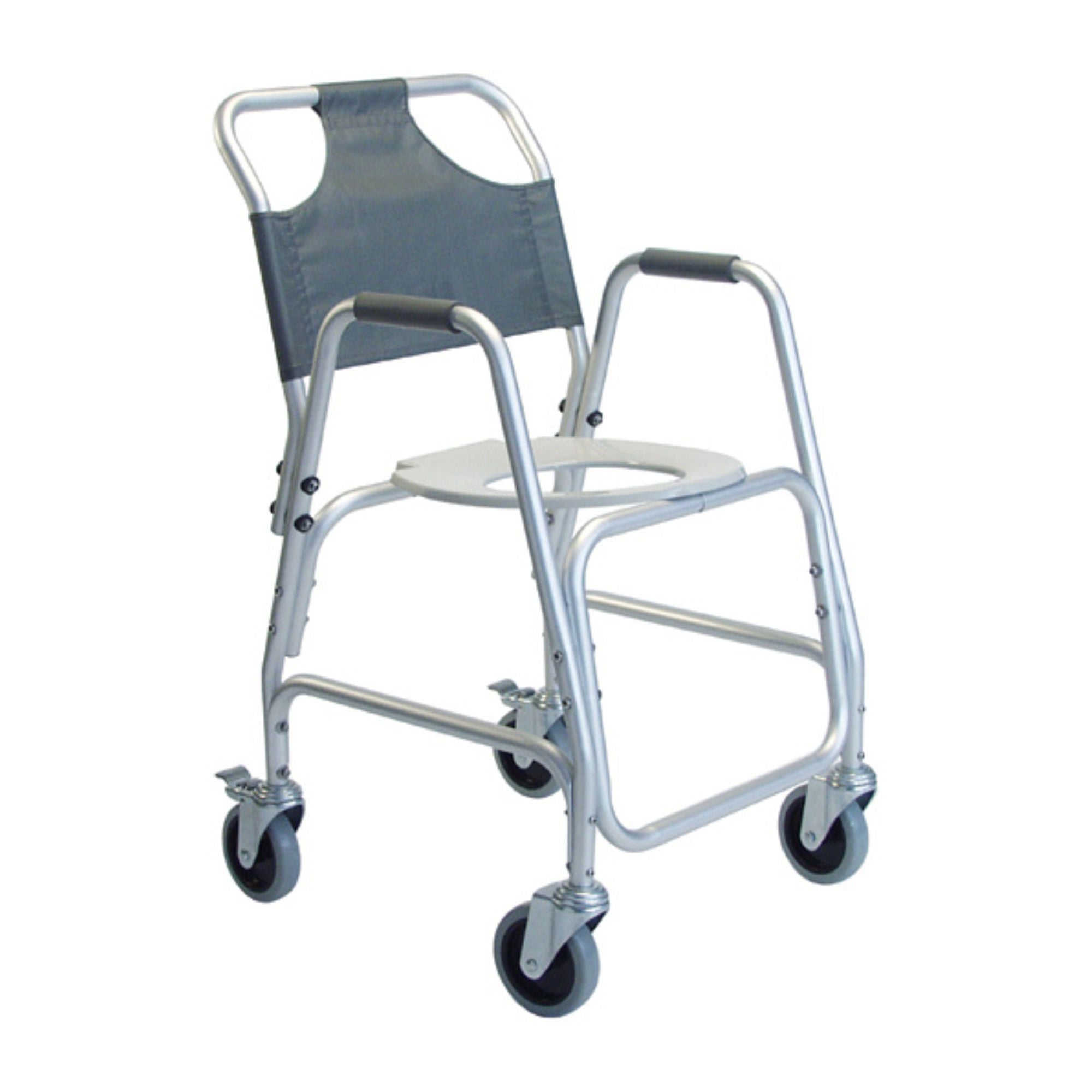 Graham-Field - 7910A-1 Commode / Shower Chair Lumex® Padded Fixed Arms Aluminum Frame Removable Backrest 14 Inch Seat Width 250 lbs. Weight Capacity