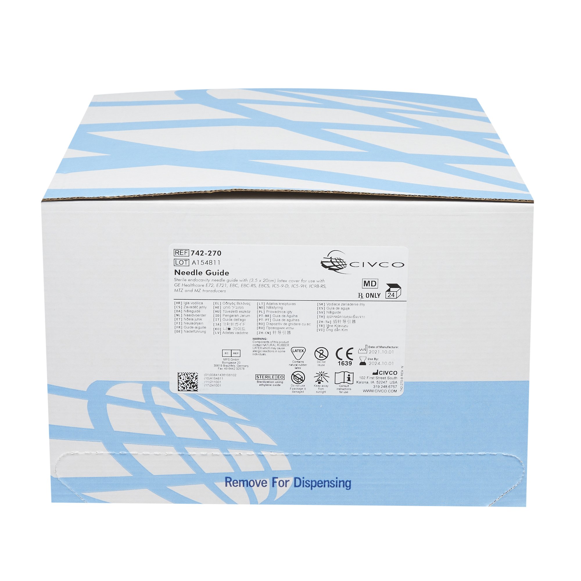 Civco Medical Instruments 742-270 - Civco Medical Instruments Endocavity Needle Guide - 24/Box