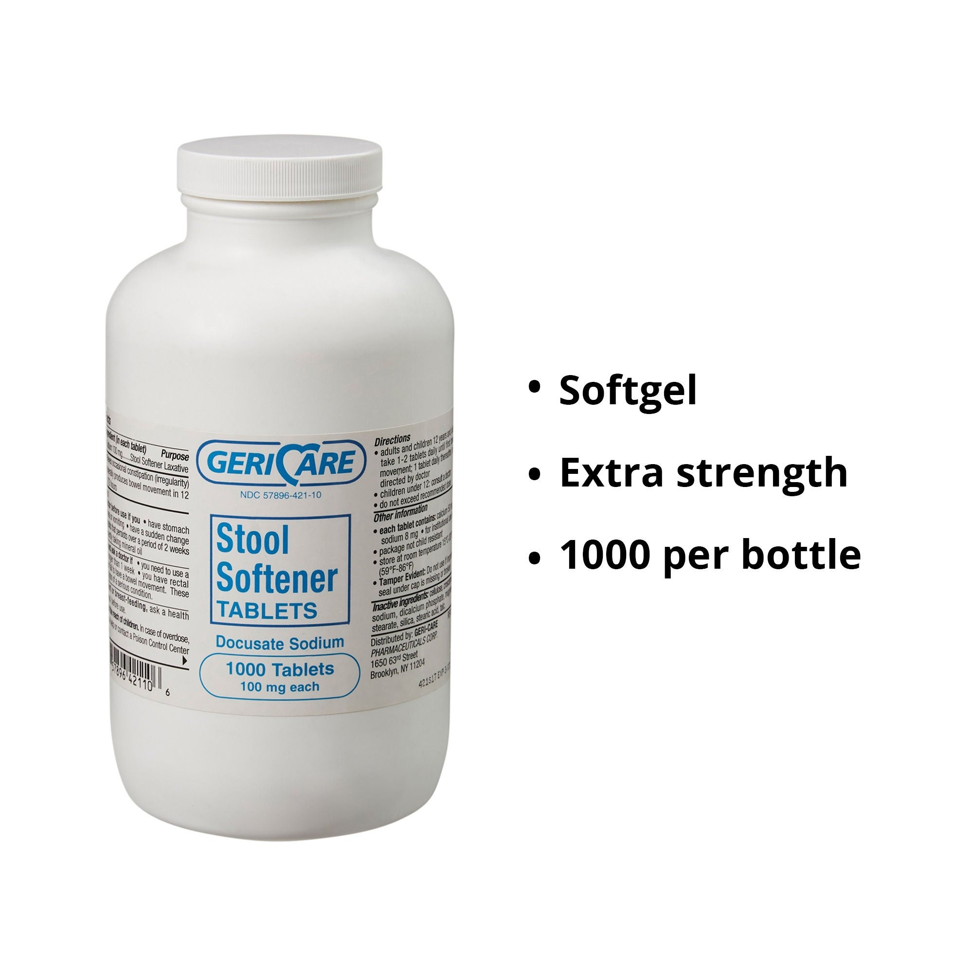 Geri-Care - 421-10-GCP Geri-Care® Docusate Sodium Stool Softener