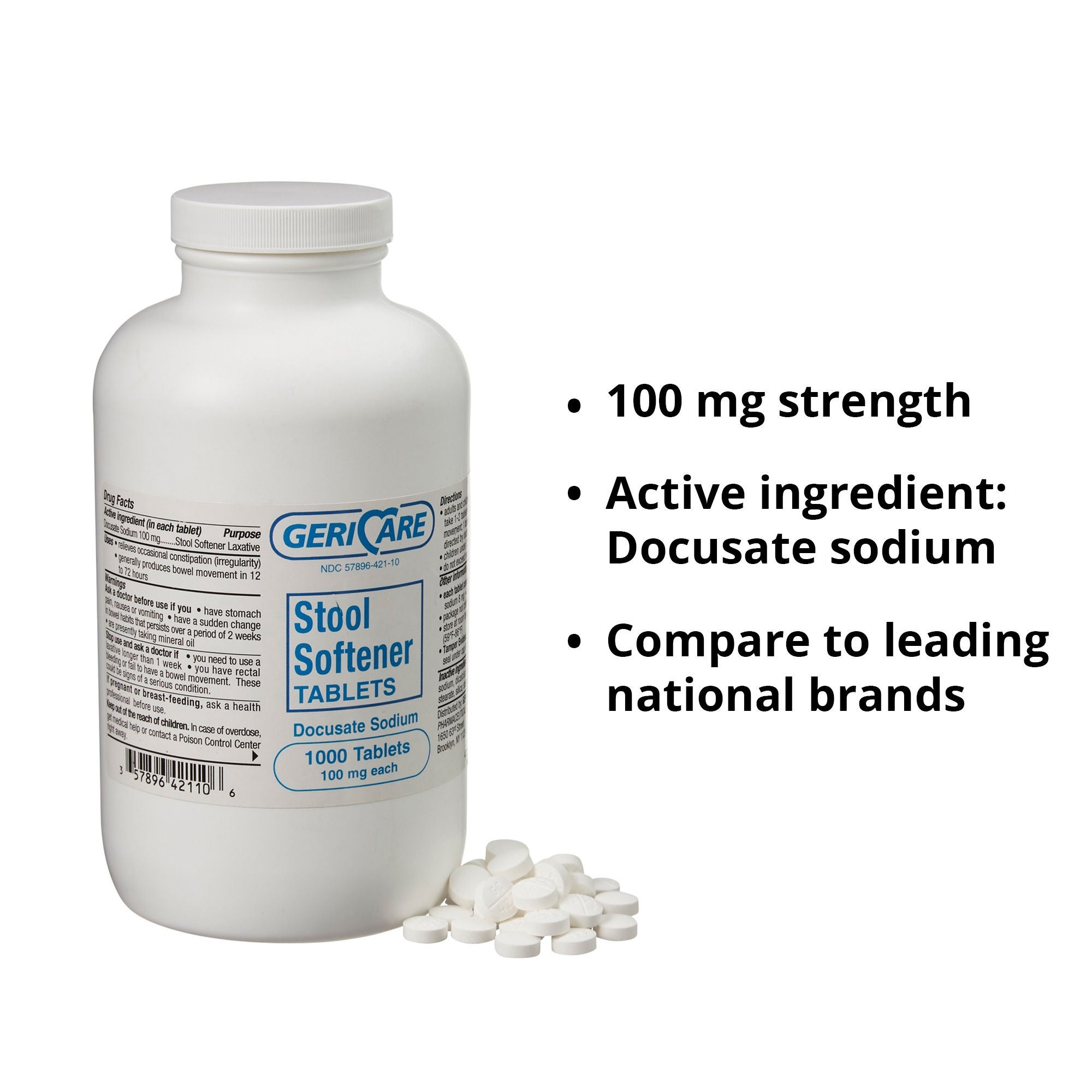 Geri-Care - 421-10-GCP Geri-Care® Docusate Sodium Stool Softener