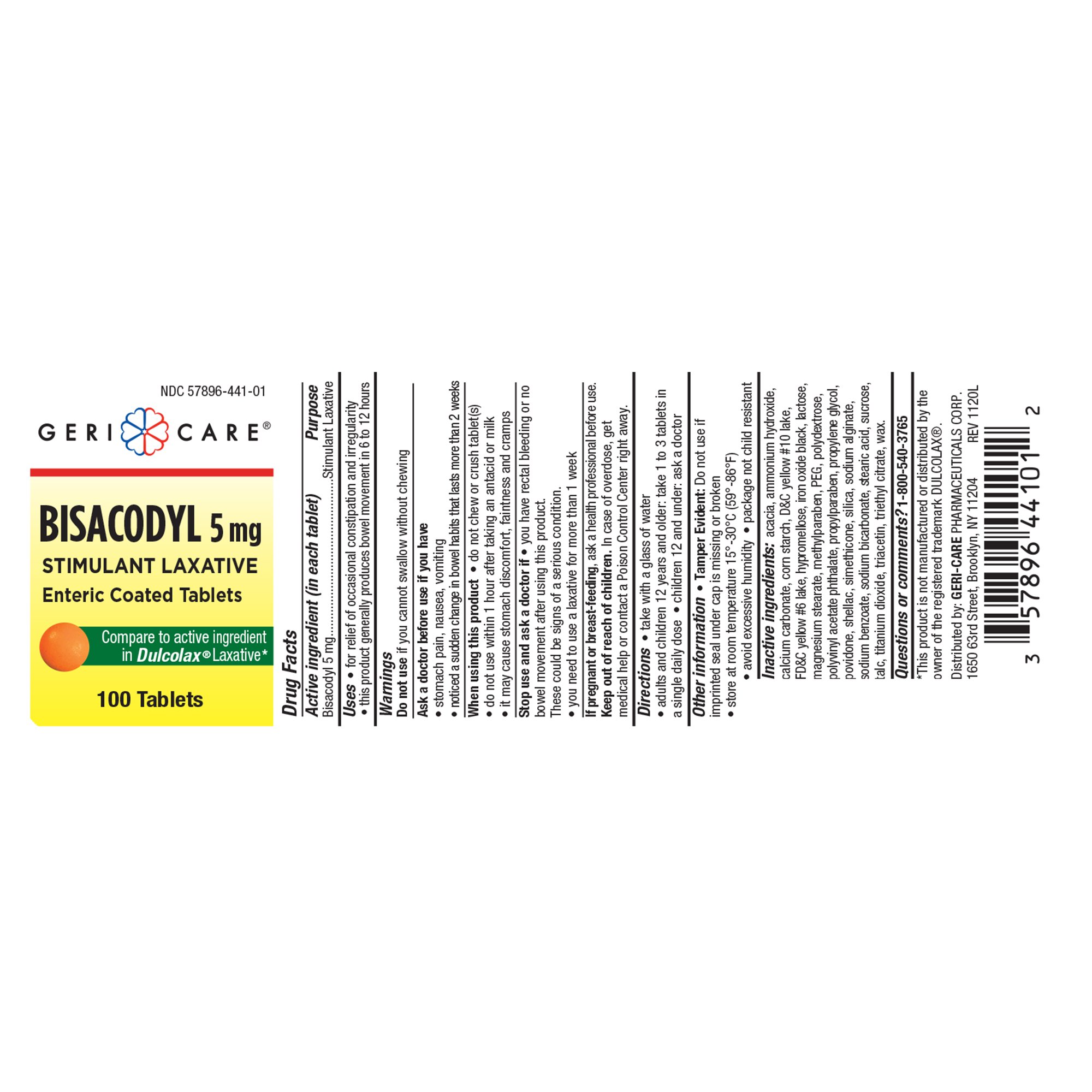 Geri-Care - 441-01-GCP Geri-Care® Bisacodyl Stimulant Laxative