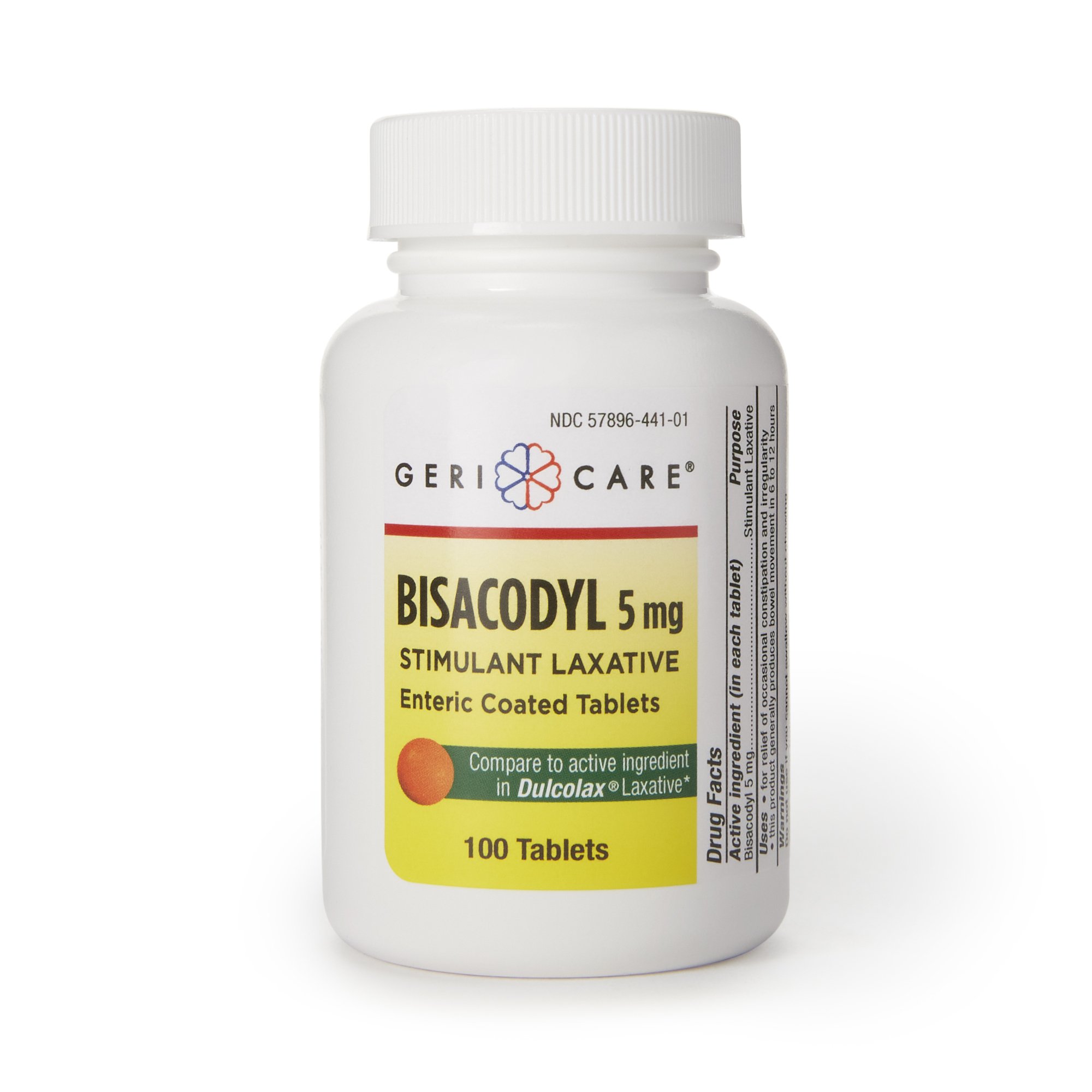Geri-Care 441-01-GCP - Geri-Care® Bisacodyl Stimulant Laxative - 1/Bottle, 12/Case