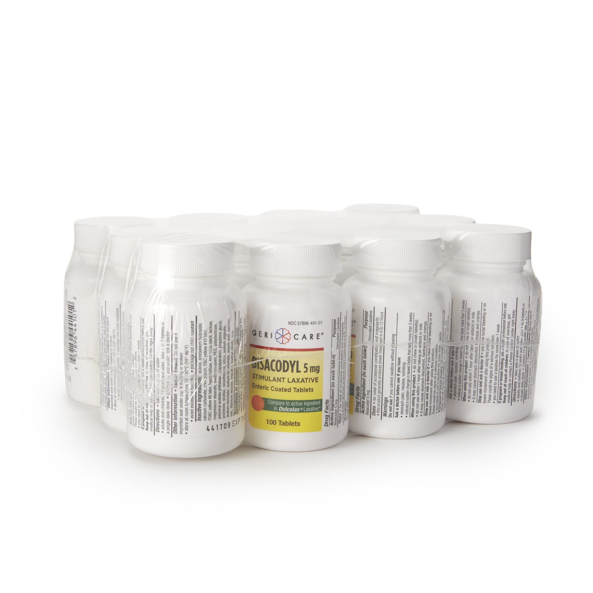 Geri-Care 441-01-GCP - Geri-Care® Bisacodyl Stimulant Laxative - 1/Bottle, 12/Case