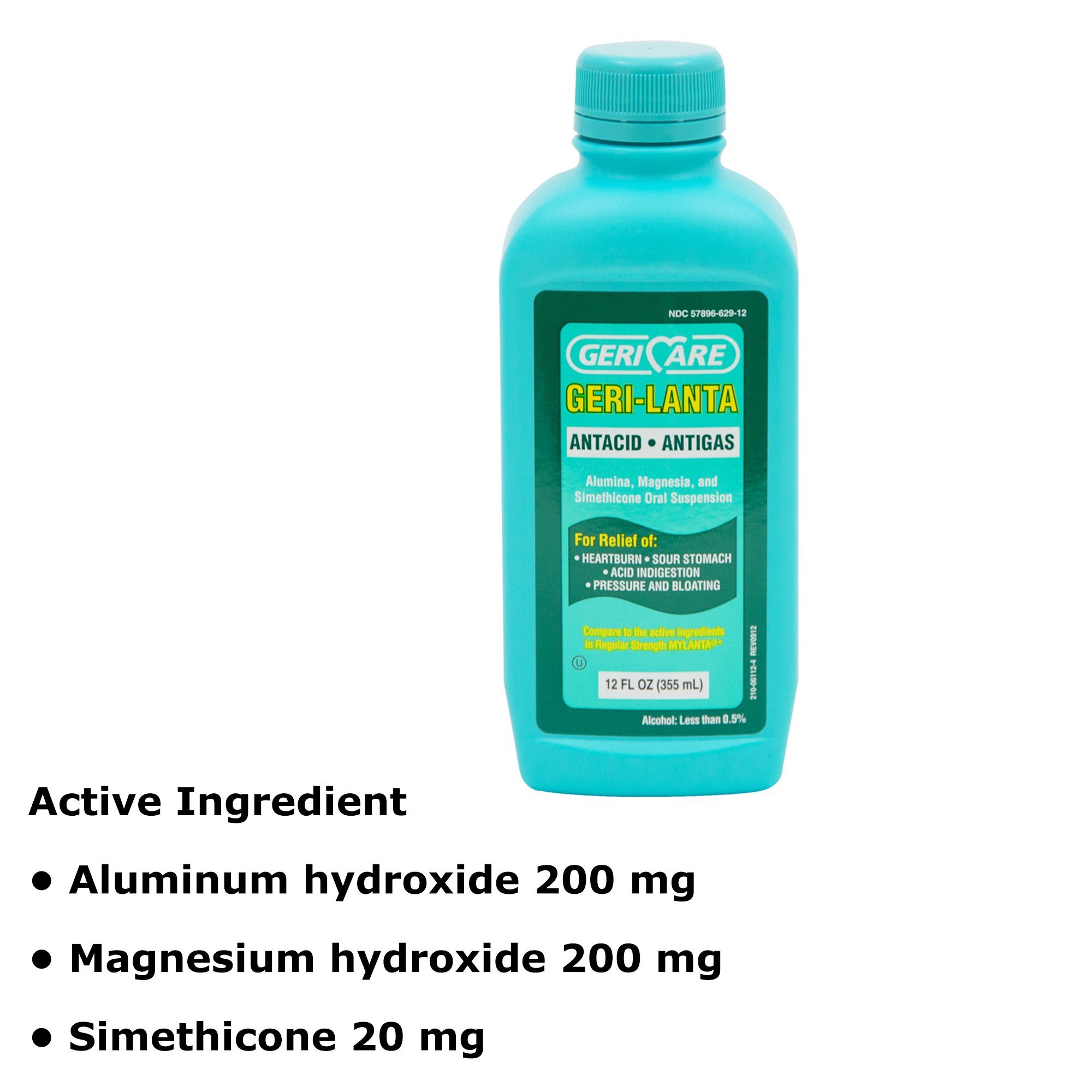 Geri-Care - QMYL-12-GCP Geri-Care® Geri-Lanta Antacid Liquid Relief for Gas and Heartburn