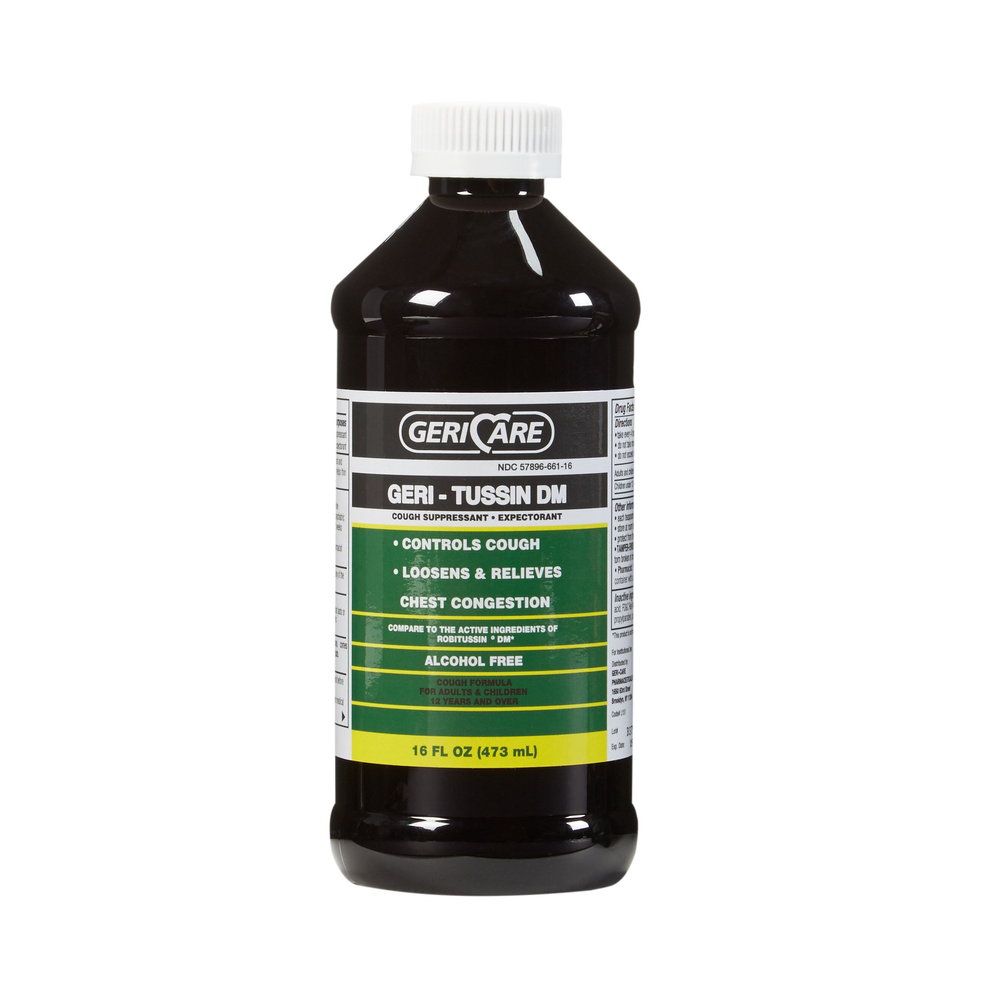 Geri-Care QRDM-16-GCP - Geri-Care® Guaifenesin / Dextromethorphan Cold and Cough Relief, 16-ounce Bottle - 1/Bottle, 12/Case