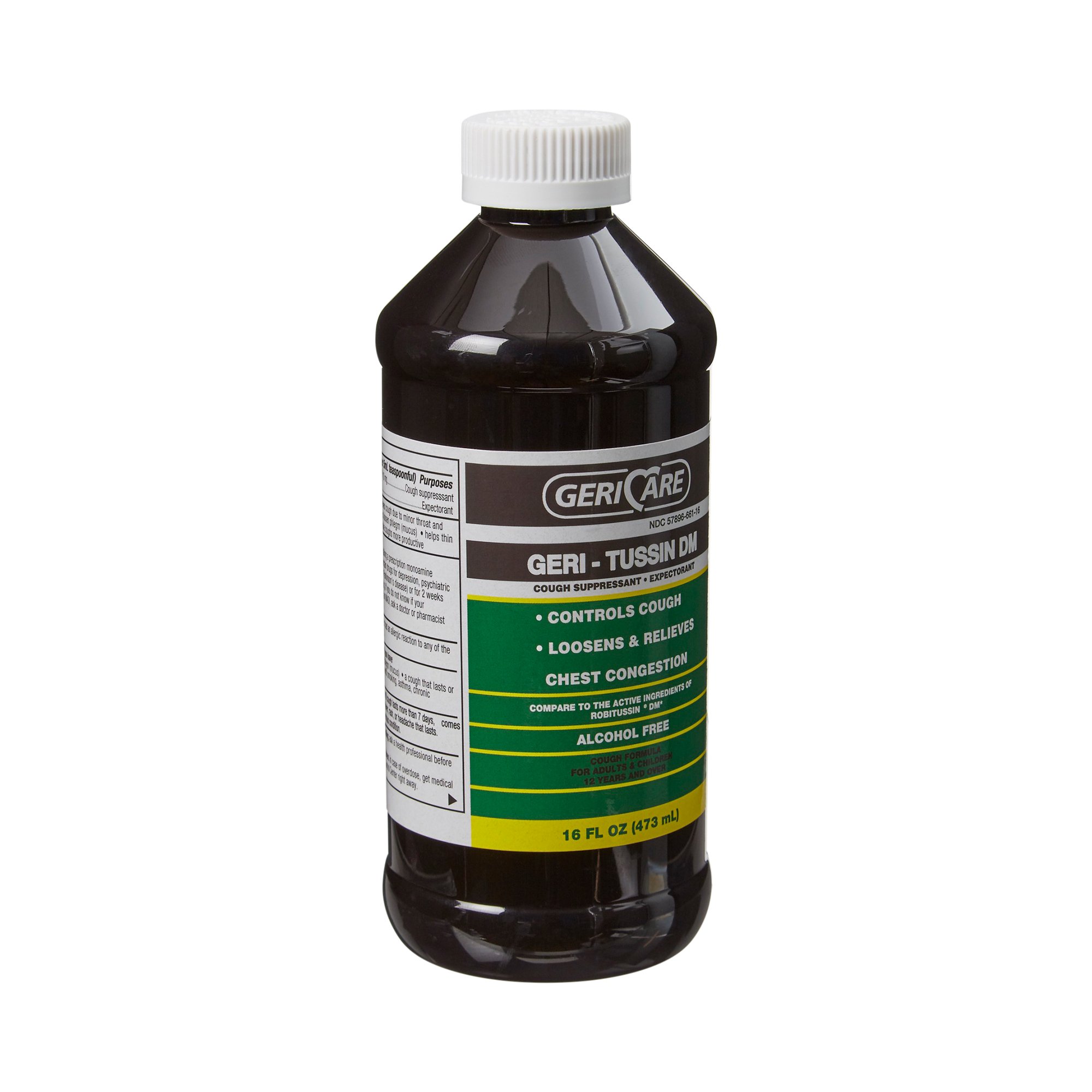 Geri-Care QRDM-16-GCP - Geri-Care® Guaifenesin / Dextromethorphan Cold and Cough Relief, 16-ounce Bottle - 1/Bottle, 12/Case
