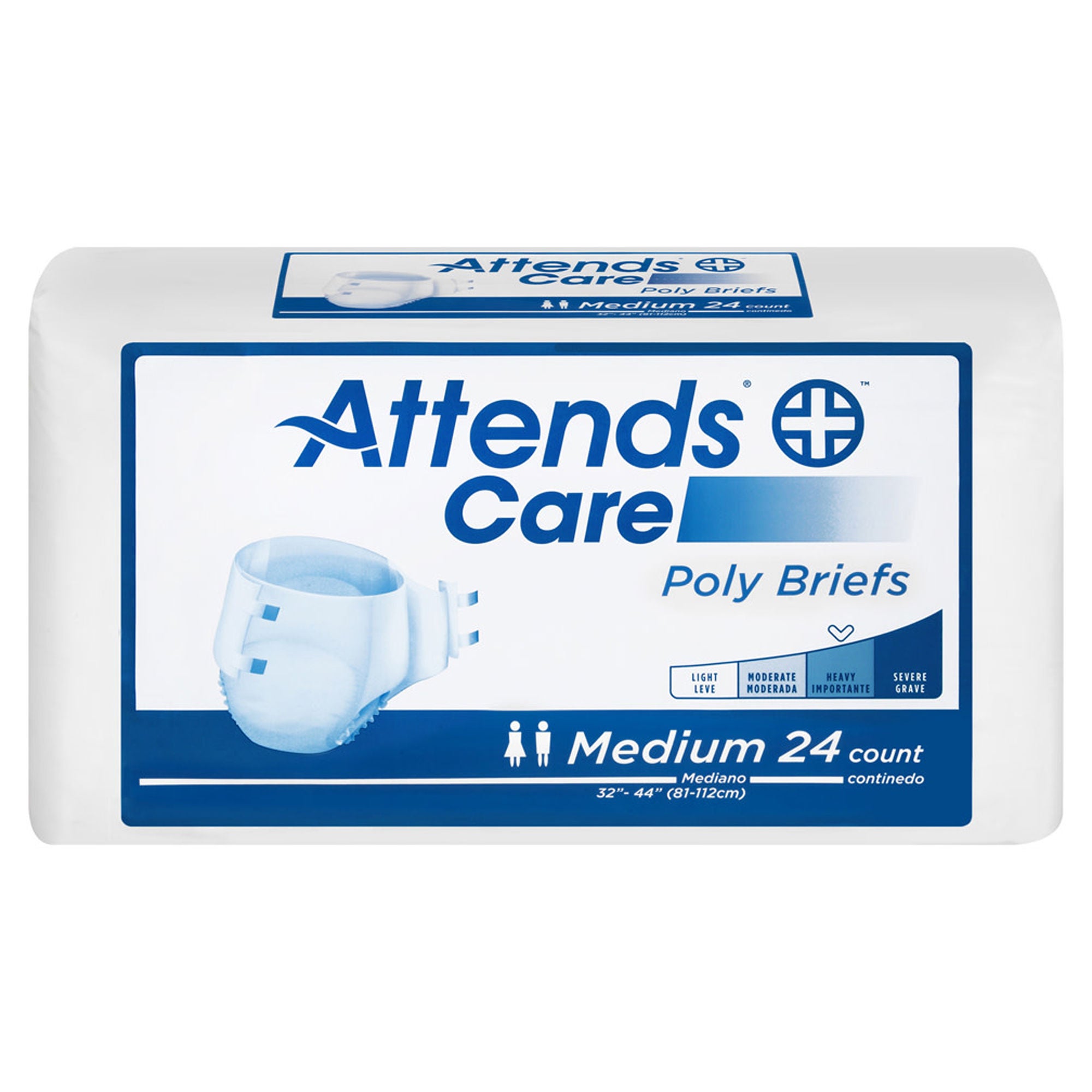 Attends Healthcare Products - BR20 Incontinence Brief Attends® Care Poly Adult Medium Unisex Disposable Moderate Absorbency