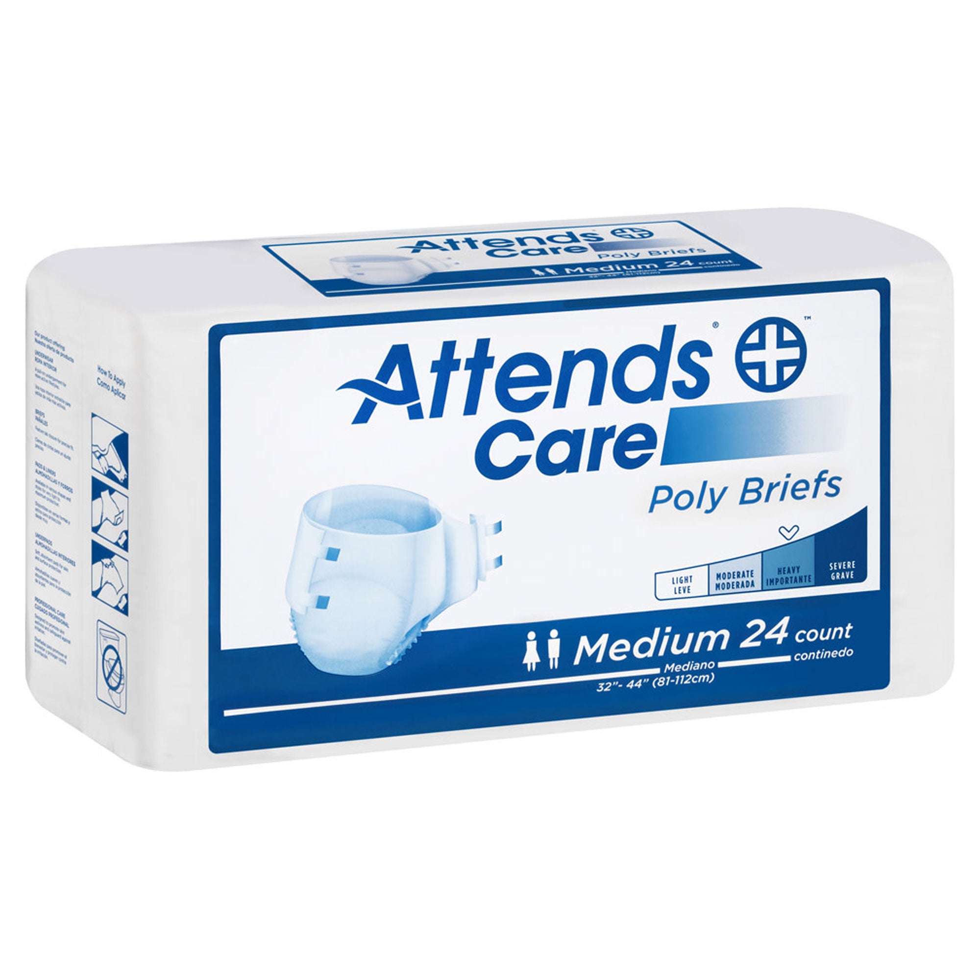 Attends Healthcare Products - BR20 Incontinence Brief Attends® Care Poly Adult Medium Unisex Disposable Moderate Absorbency