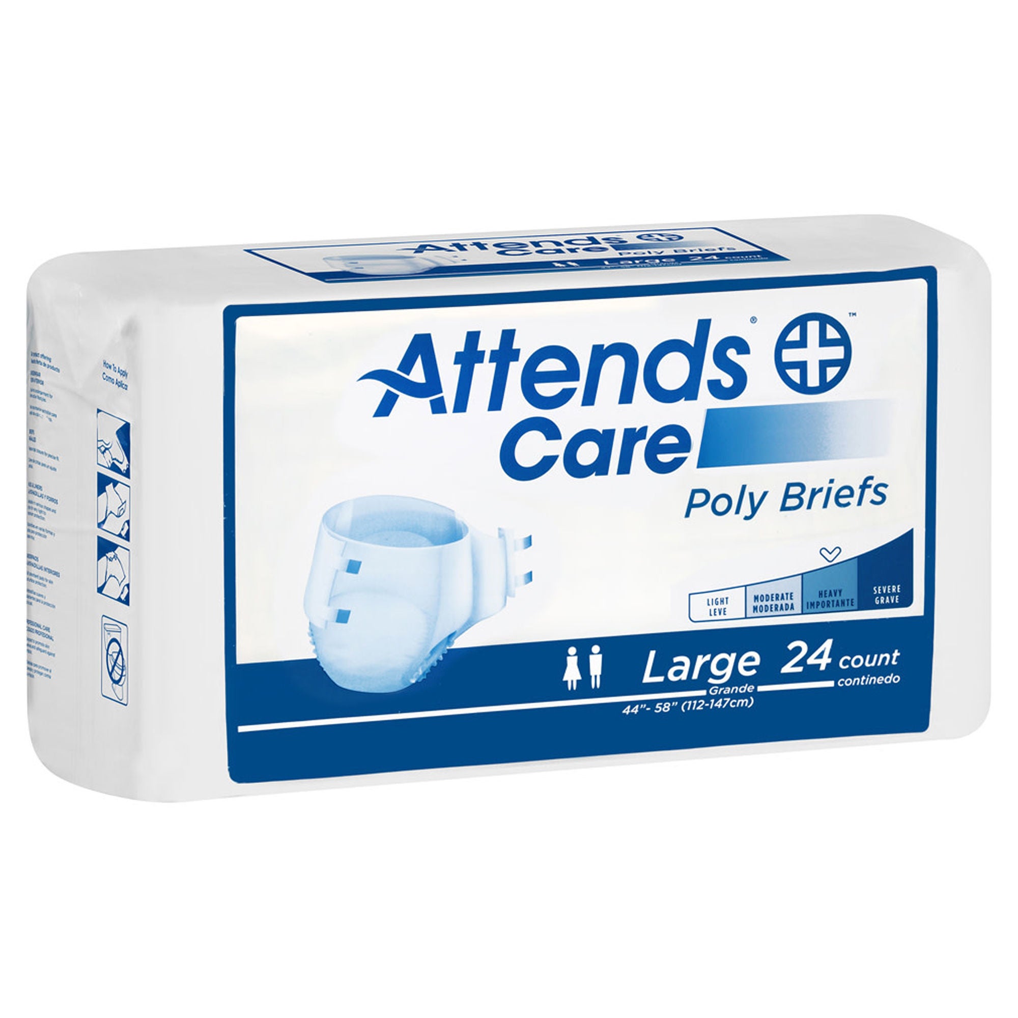 Attends Healthcare Products - BR30 Incontinence Brief Attends® Care Poly Adult Large Unisex Disposable Moderate Absorbency
