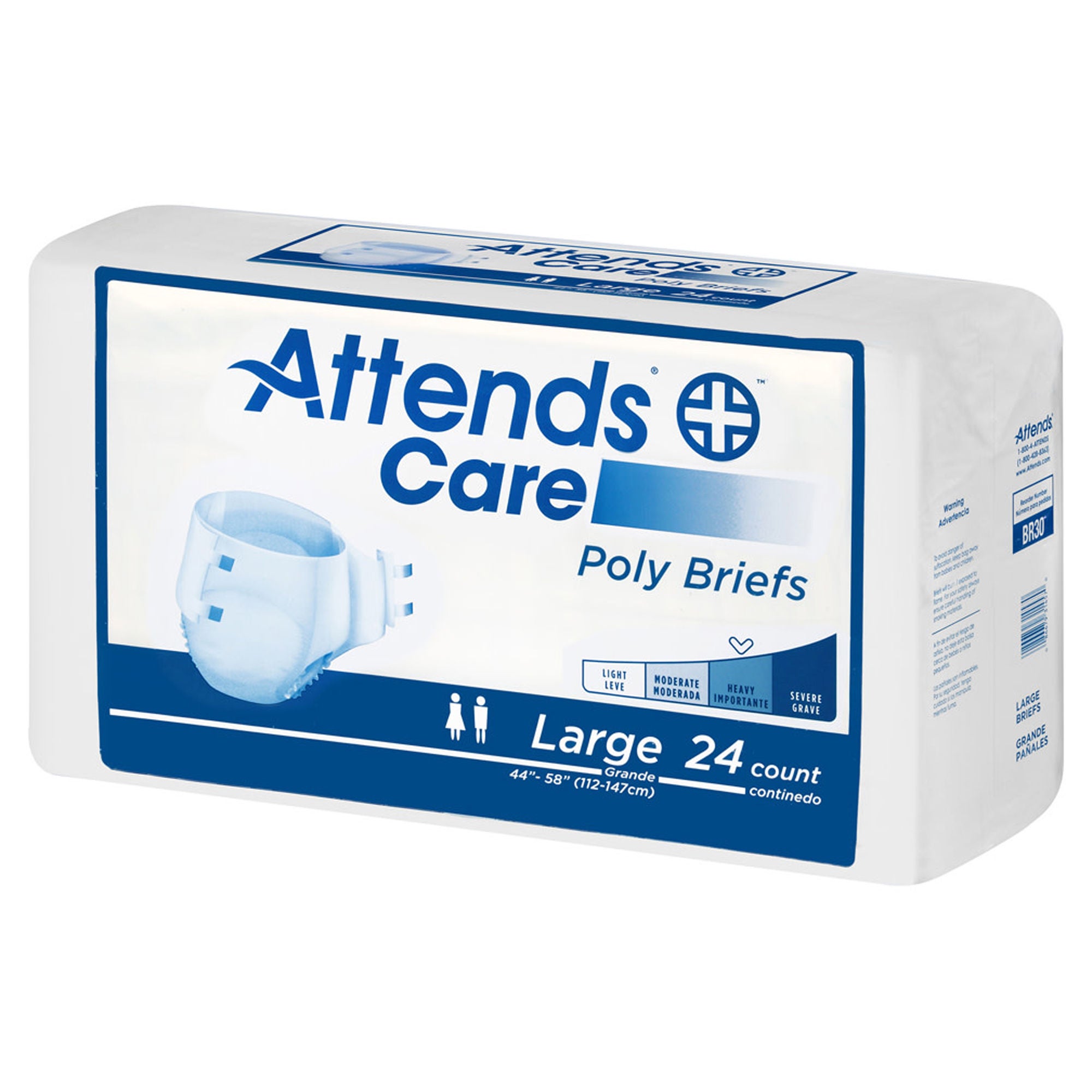 Attends Healthcare Products - BR30 Incontinence Brief Attends® Care Poly Adult Large Unisex Disposable Moderate Absorbency