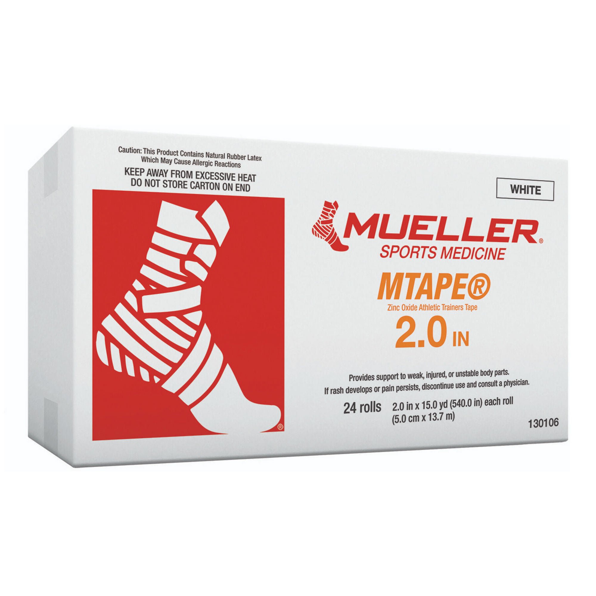 Mueller Sports Medicine - 130106 Athletic Tape Mueller® Mtape White 2 Inch X 15 Yard Cotton / Zinc Oxide NonSterile