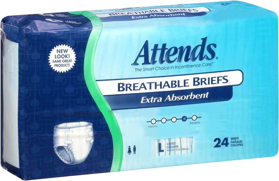 Attends Healthcare Products - BRBX30 Incontinence Brief Attends® Breathable Adult Large Unisex Disposable Heavy Absorbency