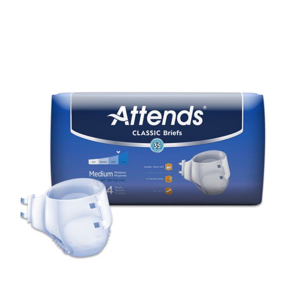 Attends Healthcare Products - BRB25 Incontinence Brief Attends® Classic Adult Regular Unisex Disposable Heavy Absorbency