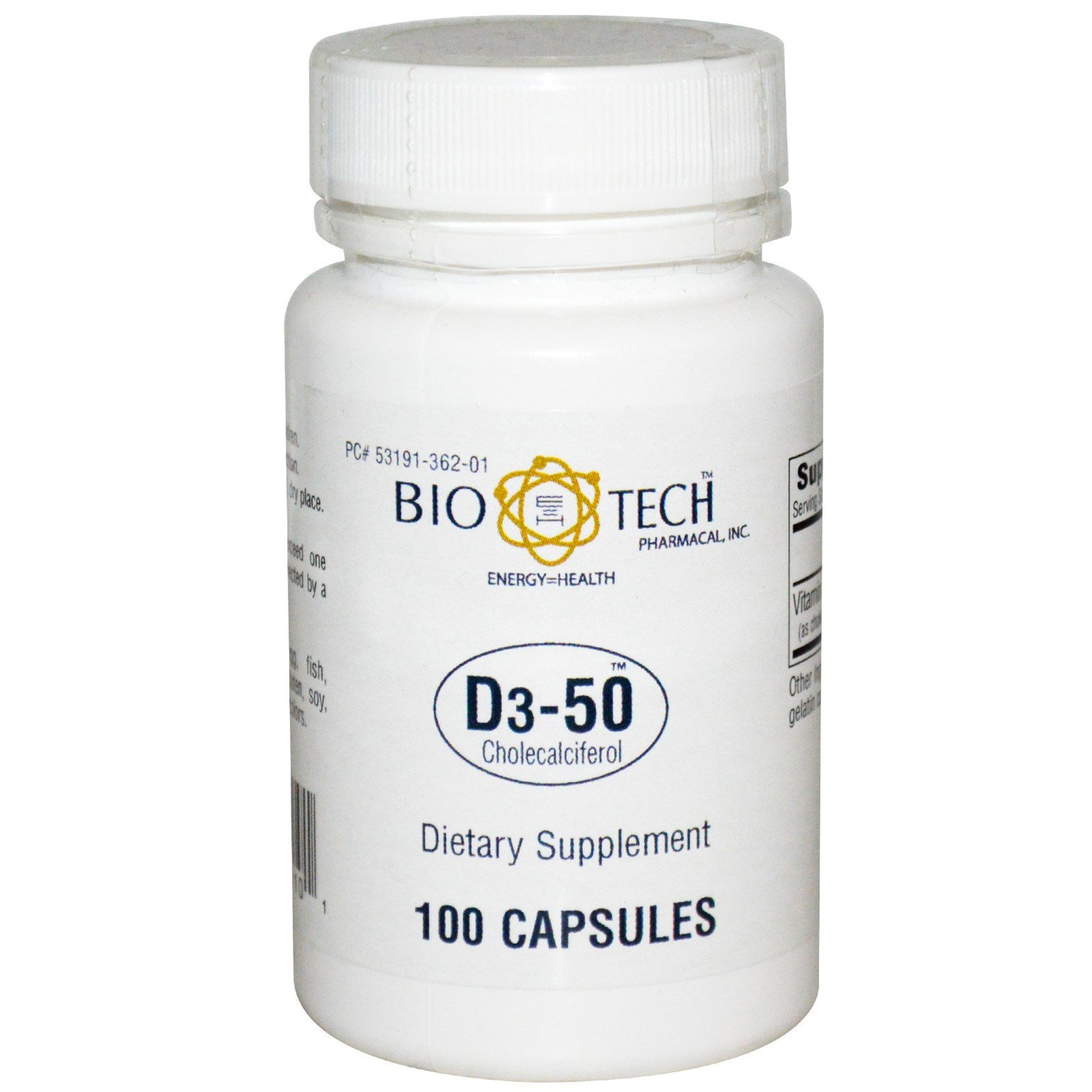 Bio Tech Pharmacal - 53191036201 Bio Tech™ Vitamin D3-50 Supplement