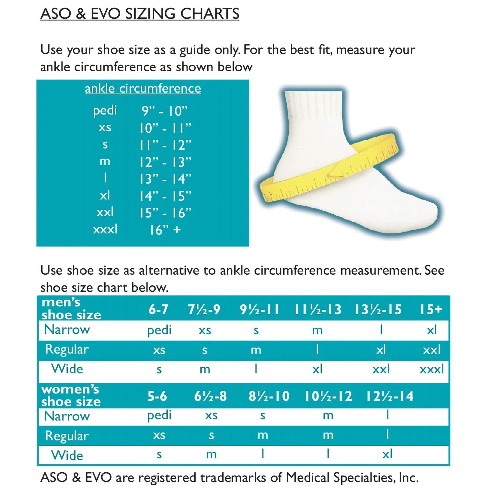 Medical Specialties 223612 - ASO® Speed Lacer Ankle Brace, Small - 1/Each